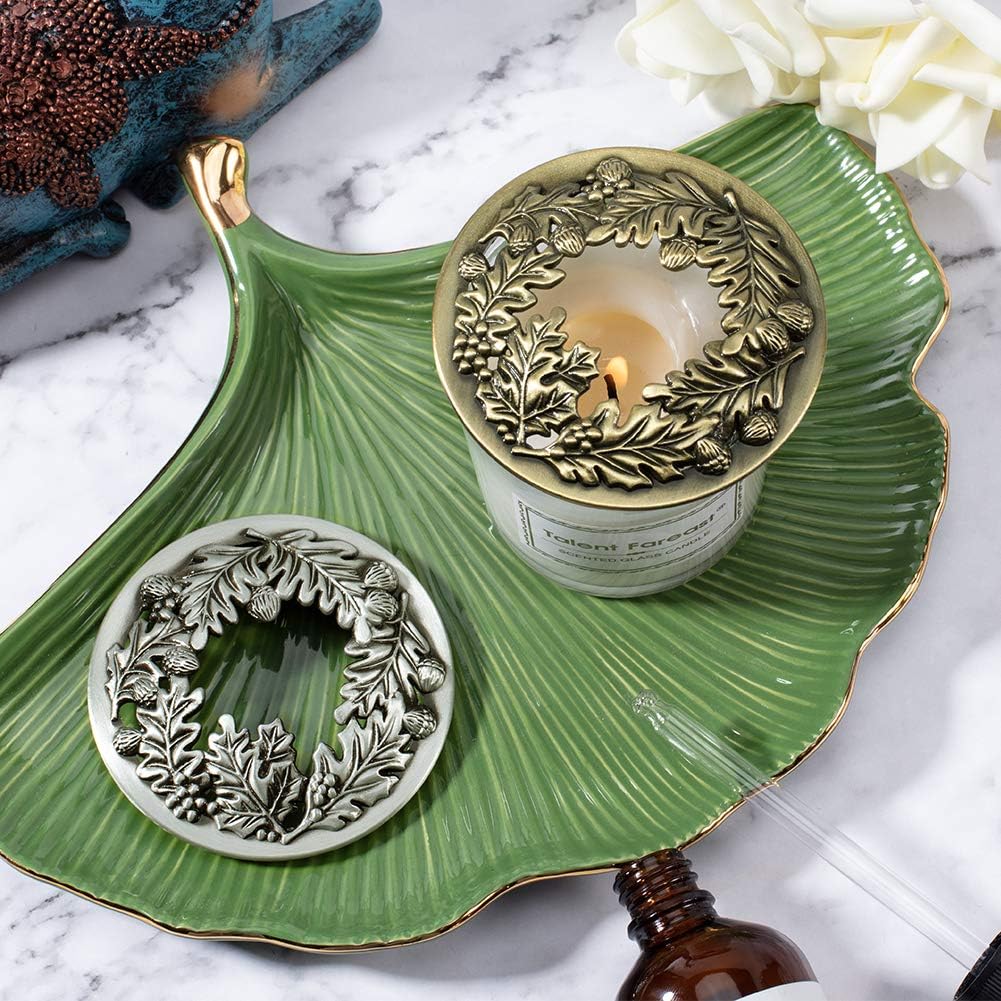 PH PandaHall 2 Pack Jar Candle Topper - Antique Bronze Silver