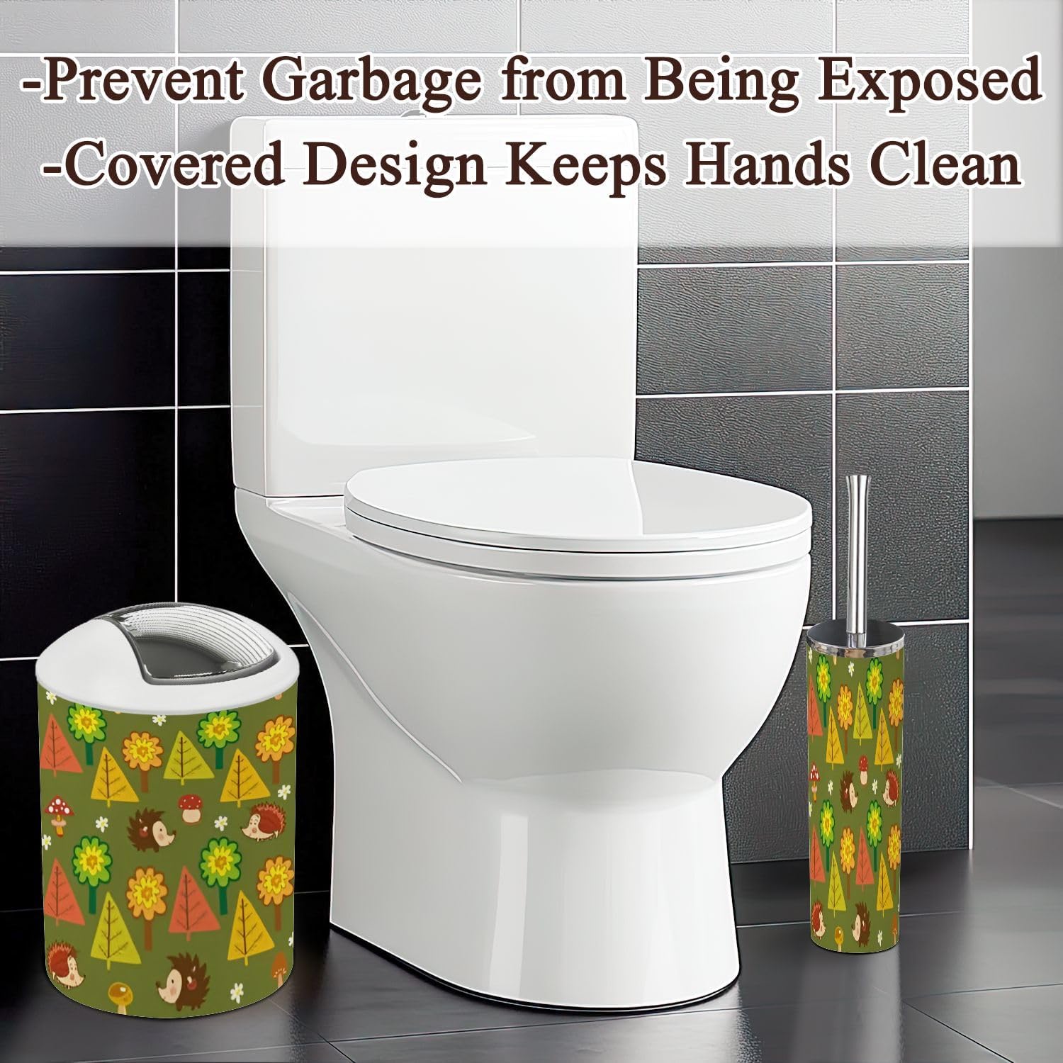autumn forest bathroom set - 6 piece storage solution