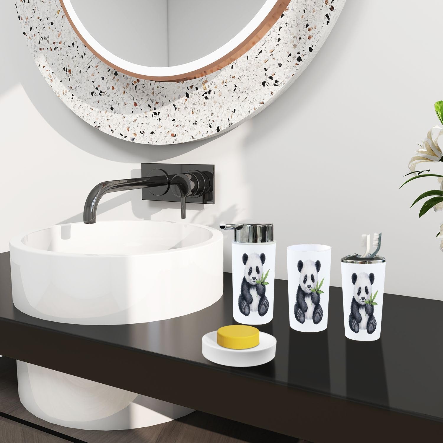 6-Piece Bathroom Accessory Set Sturdy Durable Easy to Clean