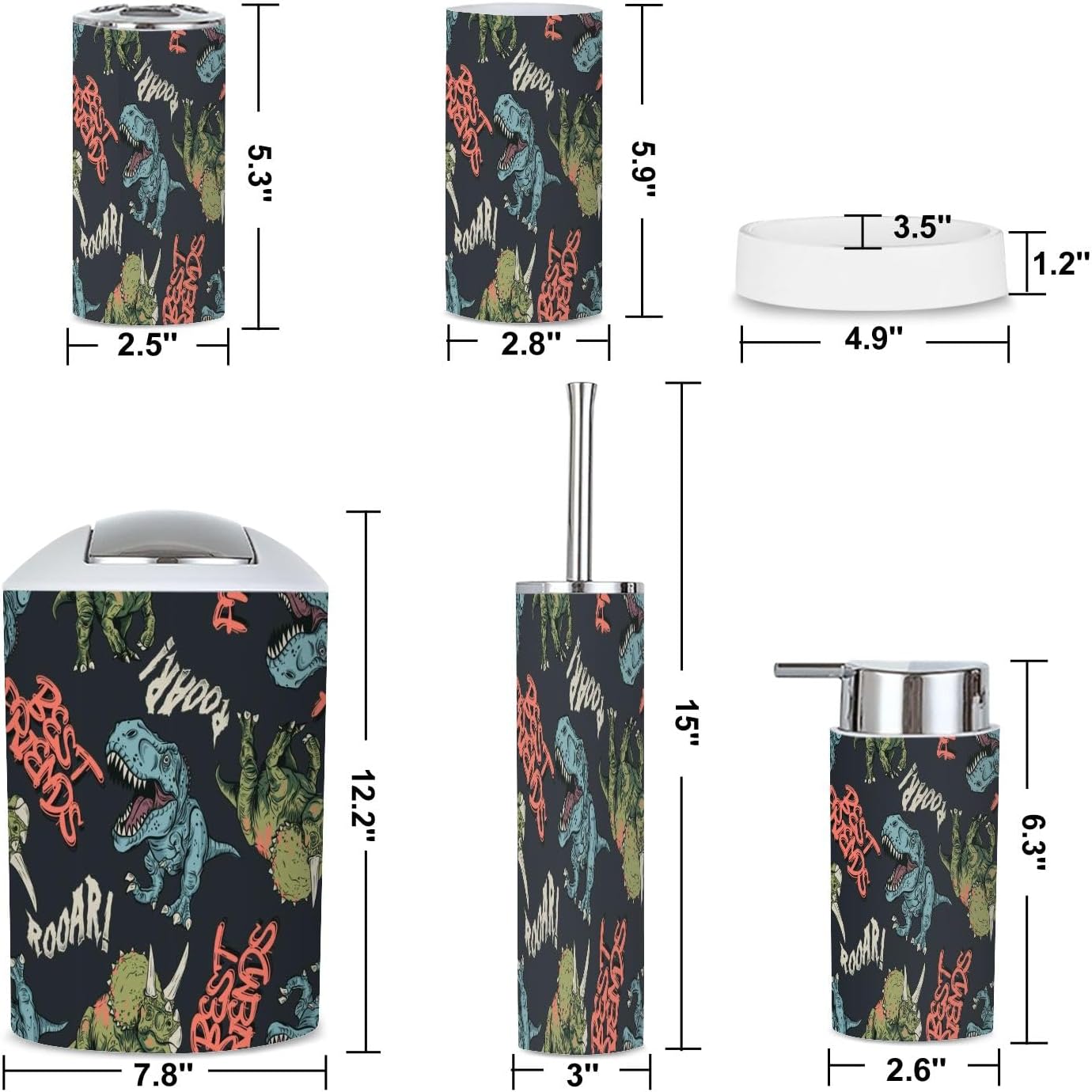 6-Piece Durable Cartoon Bathroom Set