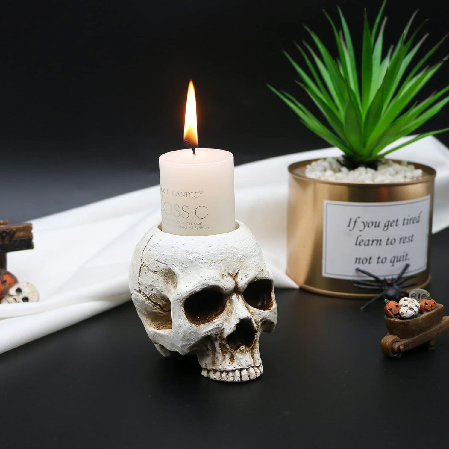 Gothic Skull Candleholder for Halloween