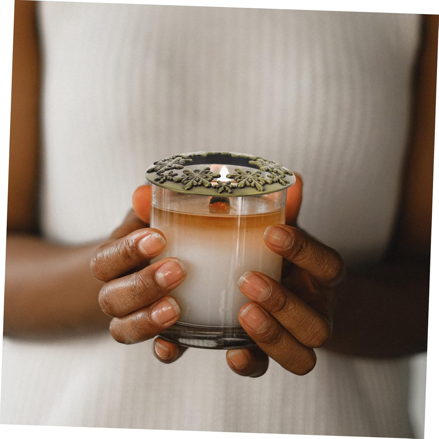 Phenofice Christmas Snowflake Candle Jar Lid Cover Scented Elegant