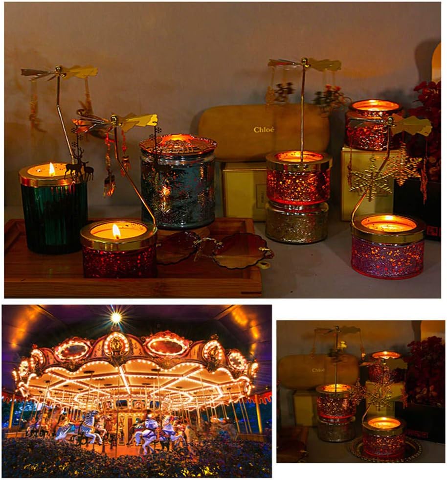 Candlestick Holder with Rotating Function for Jar Candles