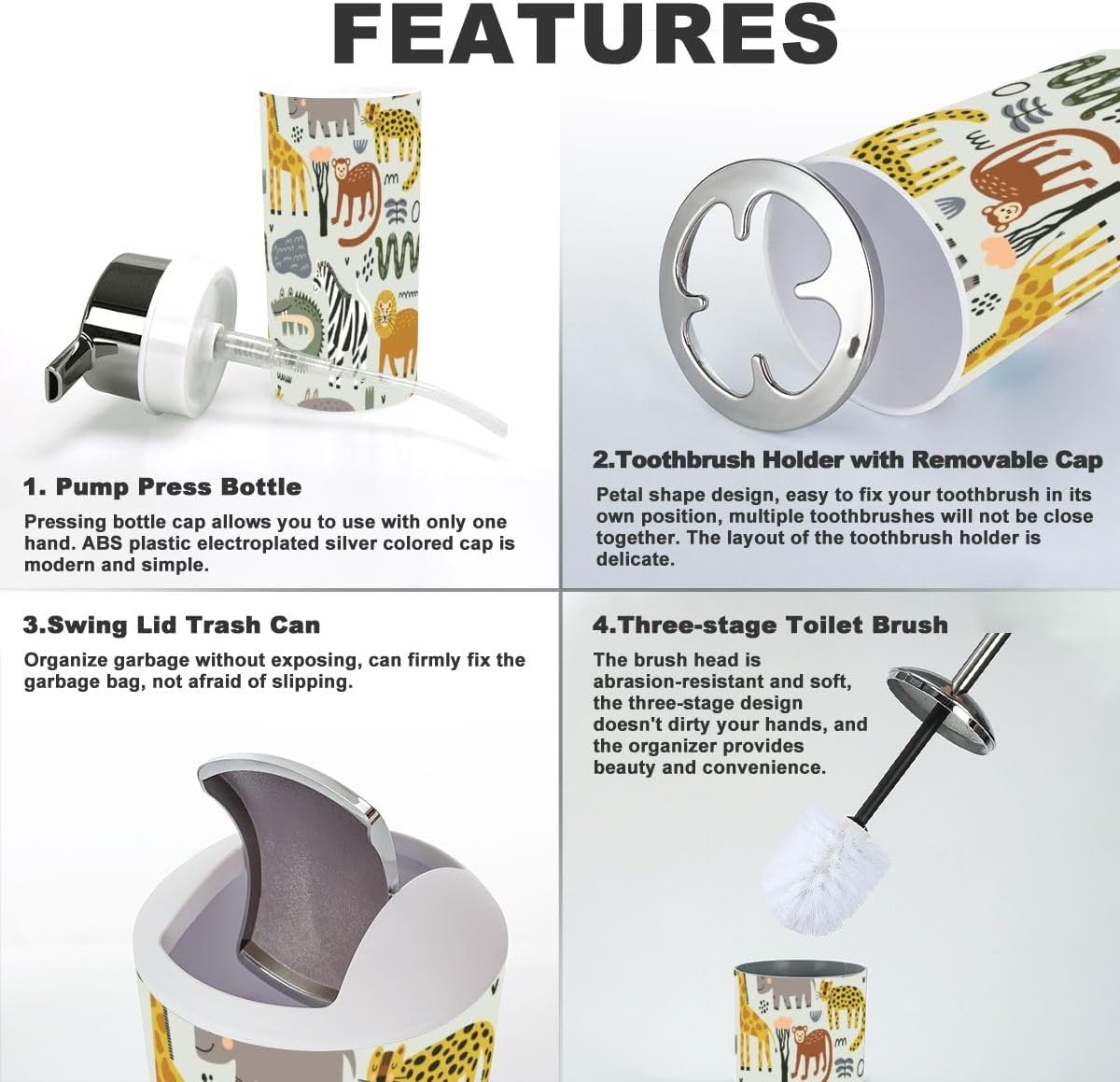 Bathroom Compact Set Modern Style for Home Travel Use