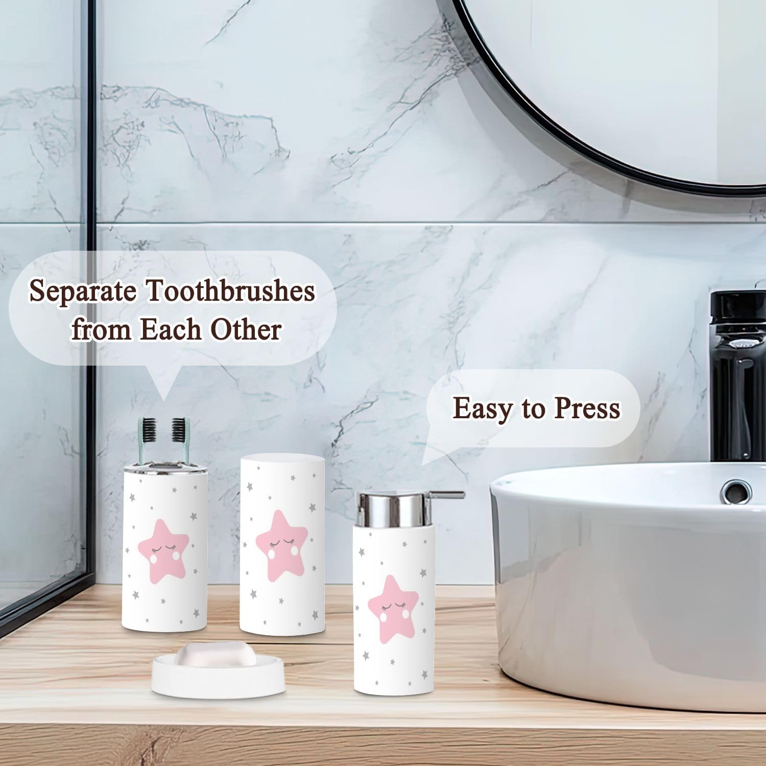 JBNJANKDAV 6-Piece Bathroom Accessories Set