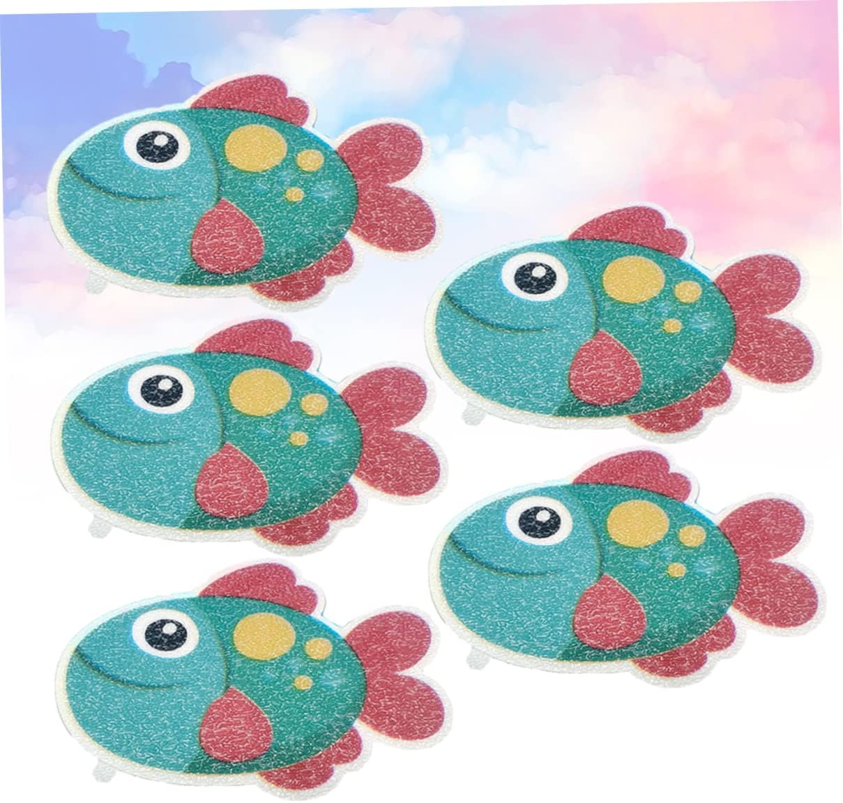 Ensure safe fun with 5Pcs Cartoon Fish Non Slip bathtub stickers