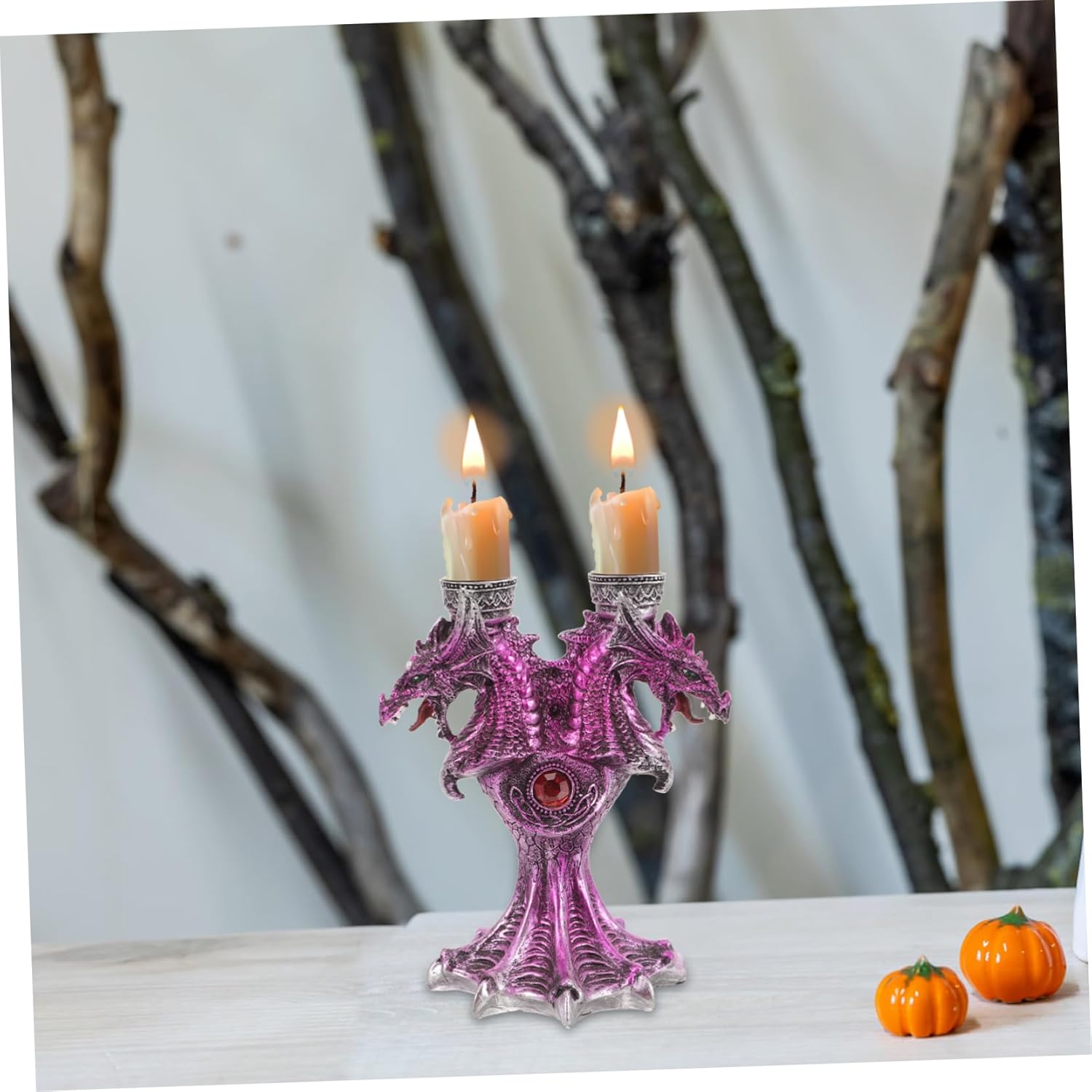 Halloween Battle Dragon Candlestick Stand