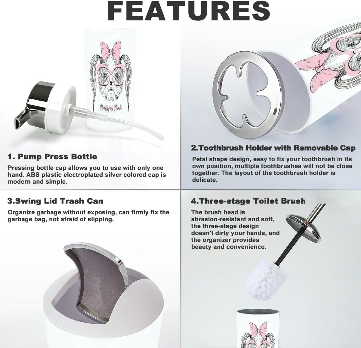 Bright Stylish Organize Your Bathroom - Set of 6