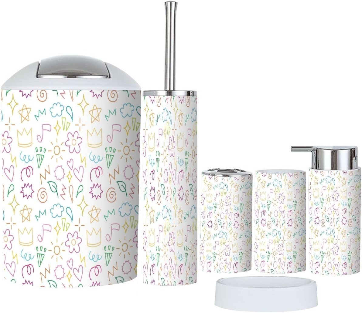 Stylish Six-Piece Durable Bathroom Accessories Set