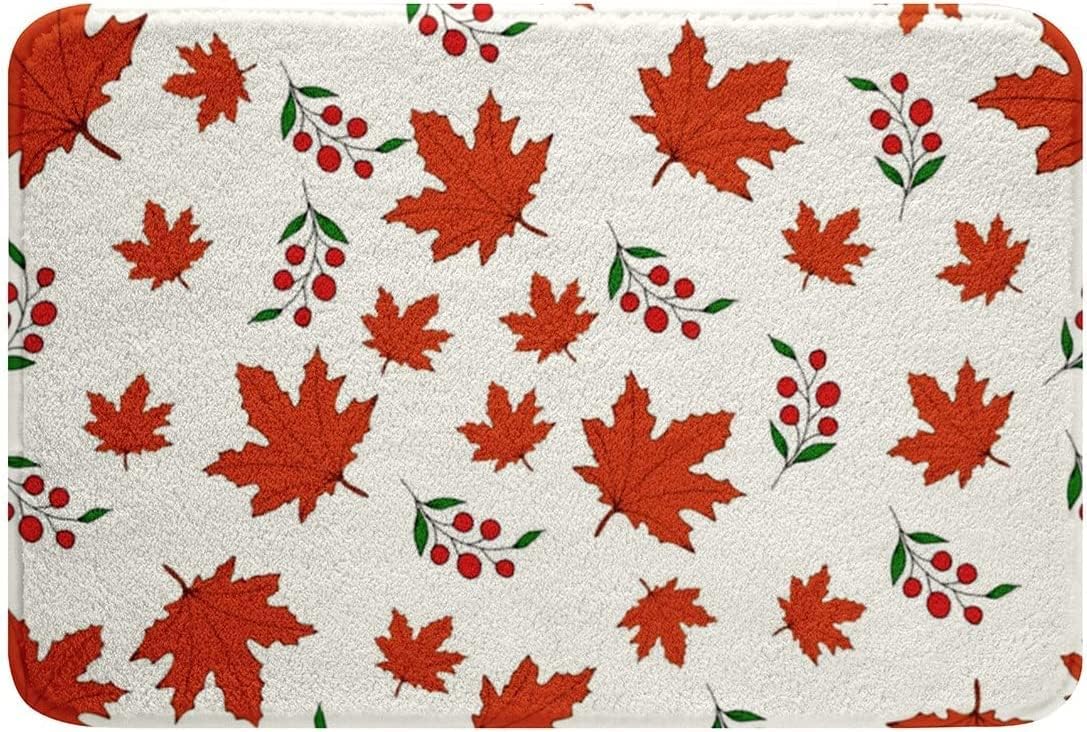 TTKABBGGA Red Maple Leaf Bath Rugs