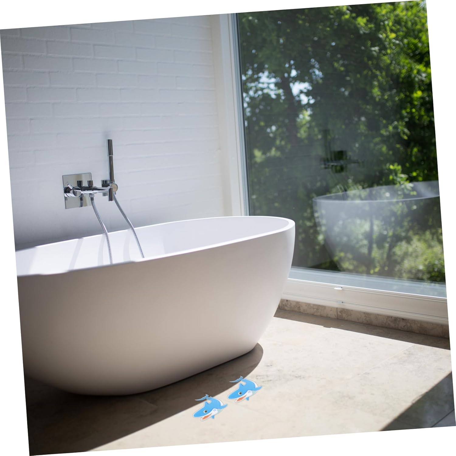 PrettyZoom Non-Slip Shark-shaped Bathroom Stickers - Bathtub Shower Safety