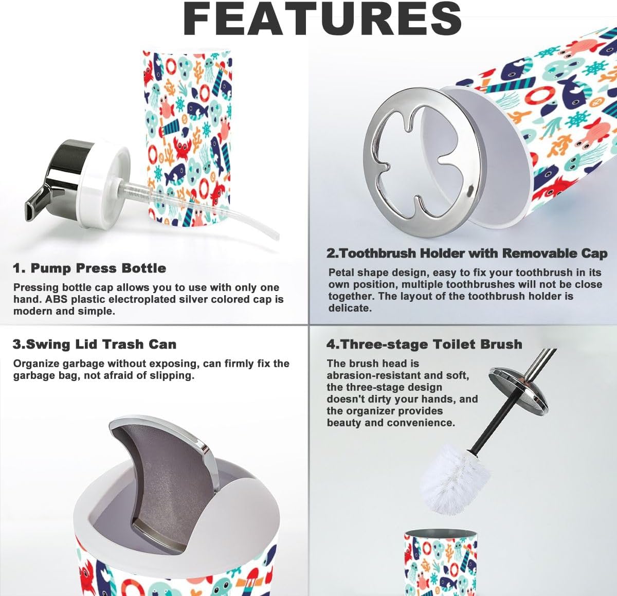 Sturdy 6-Piece Bathroom Set Durable Stylish