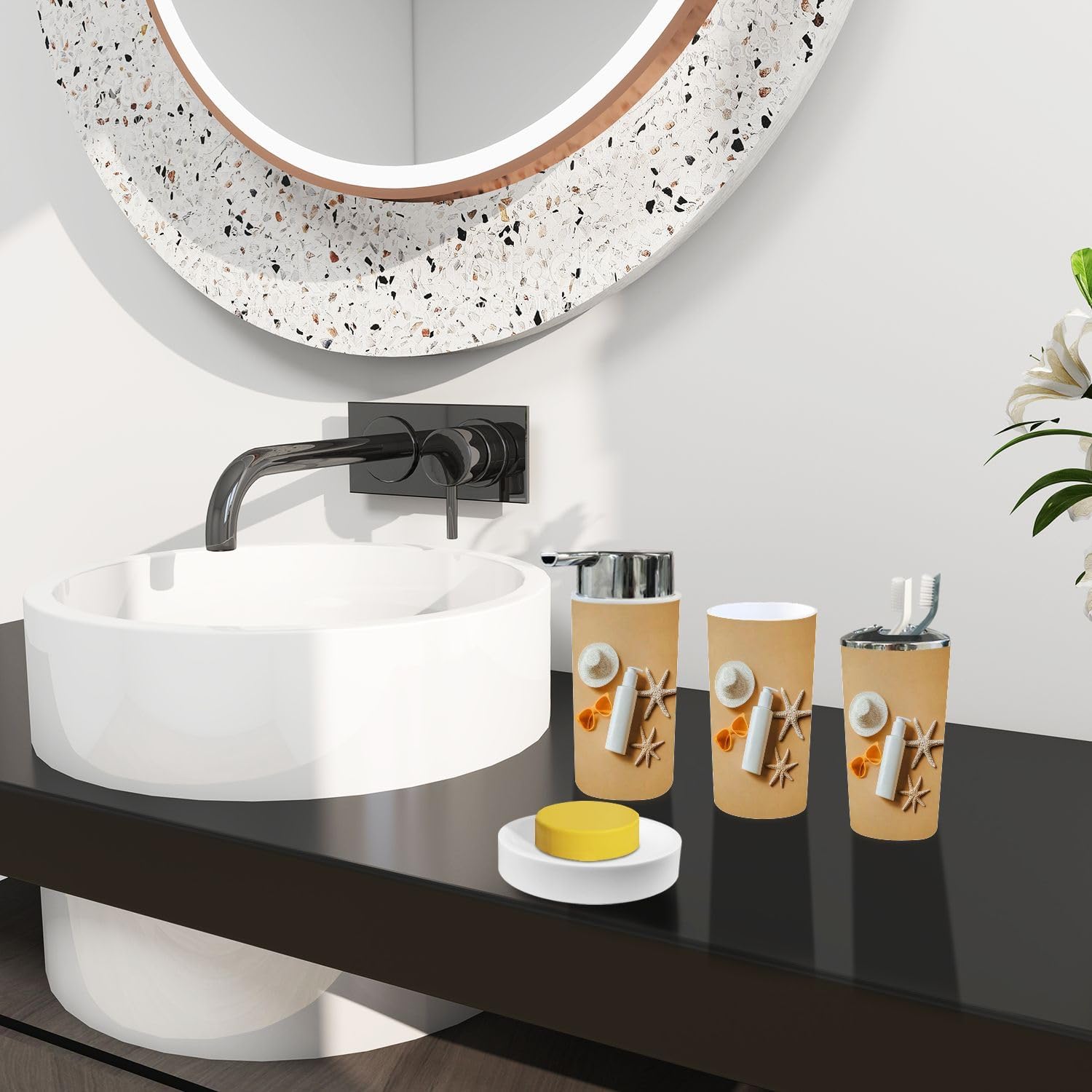 Bathroom Organizing Set 6 Essential Pieces by TRANQDEHOM