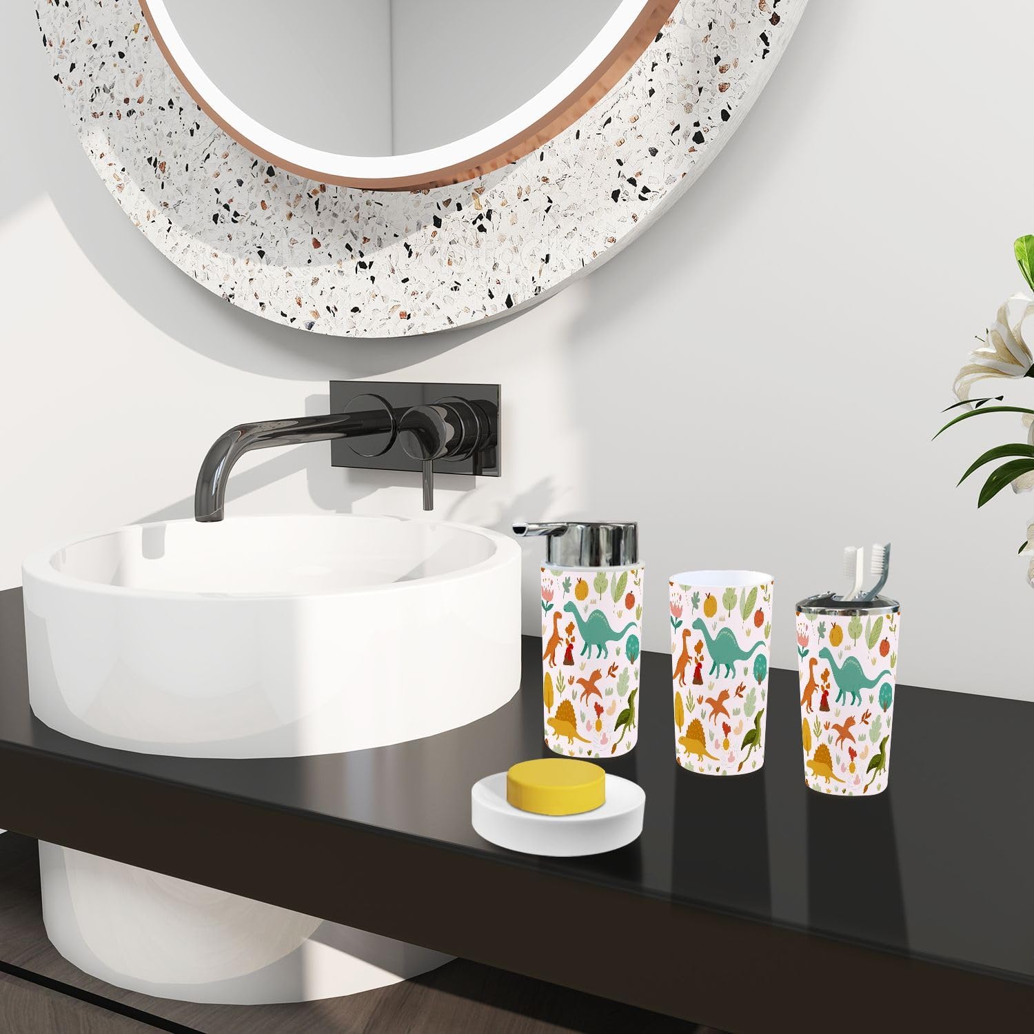 Cozy Boho Style Bathroom Accessory Set