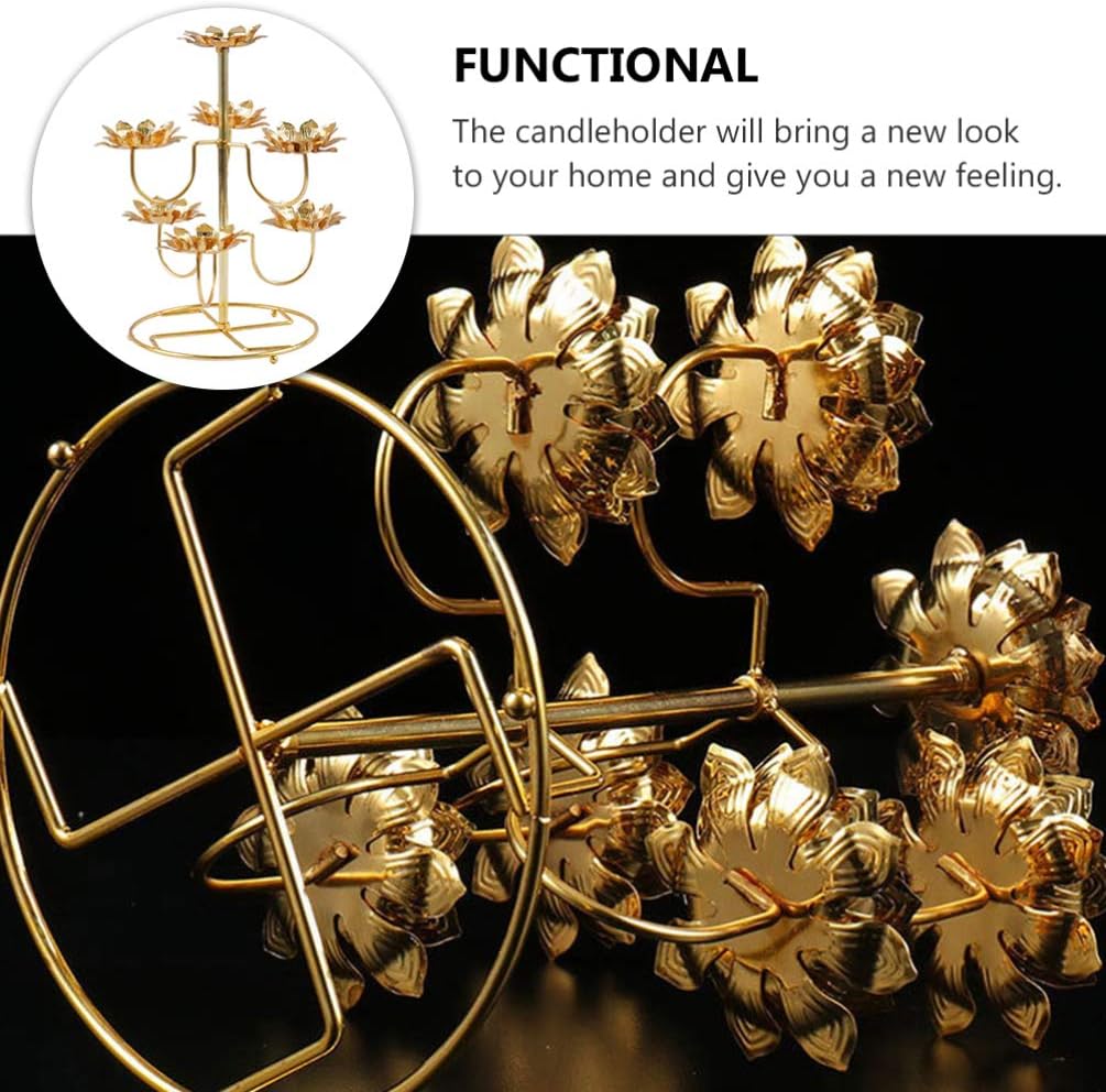 EXCEART Lotus Flower Candle Holder
