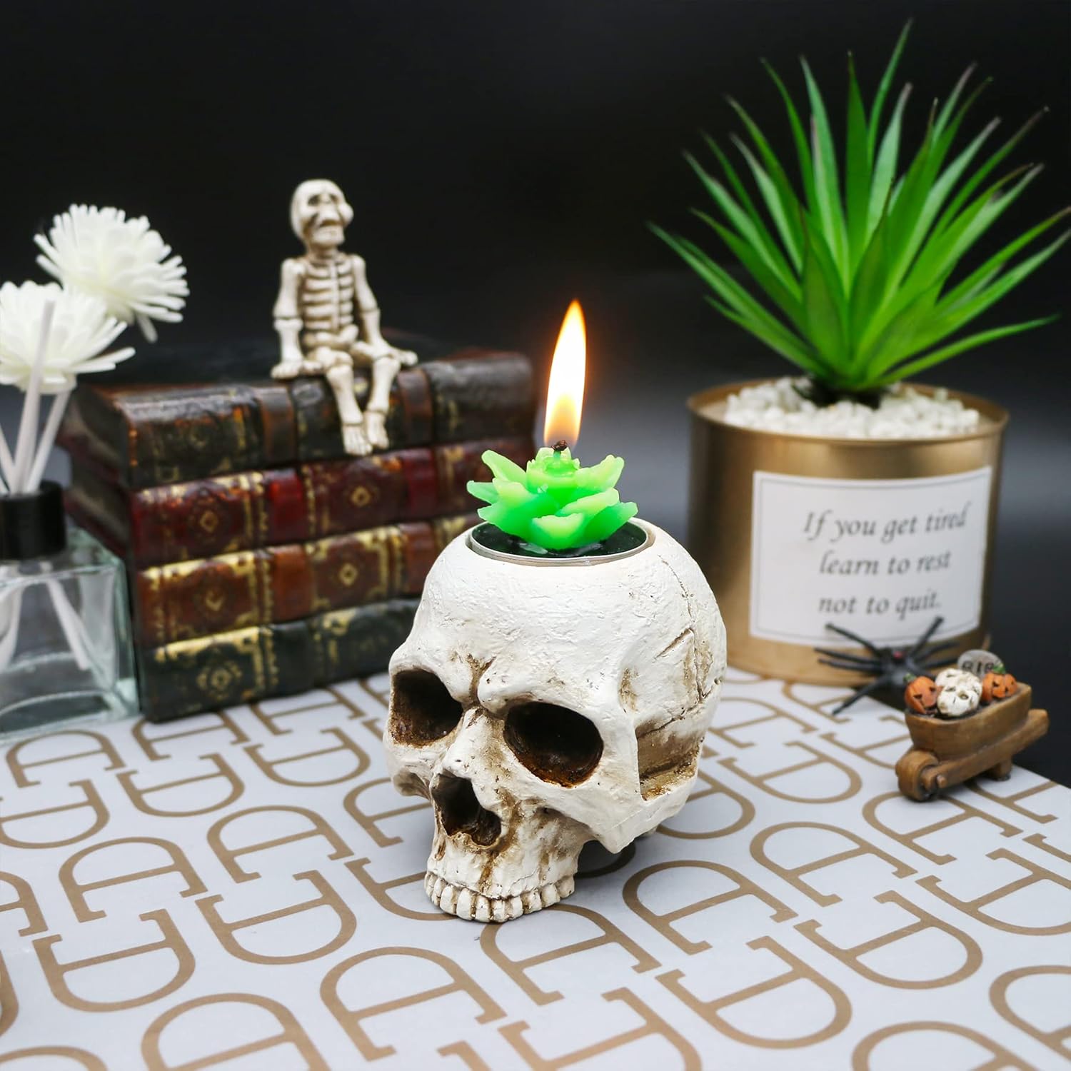 Gothic Skull Candleholder for Halloween