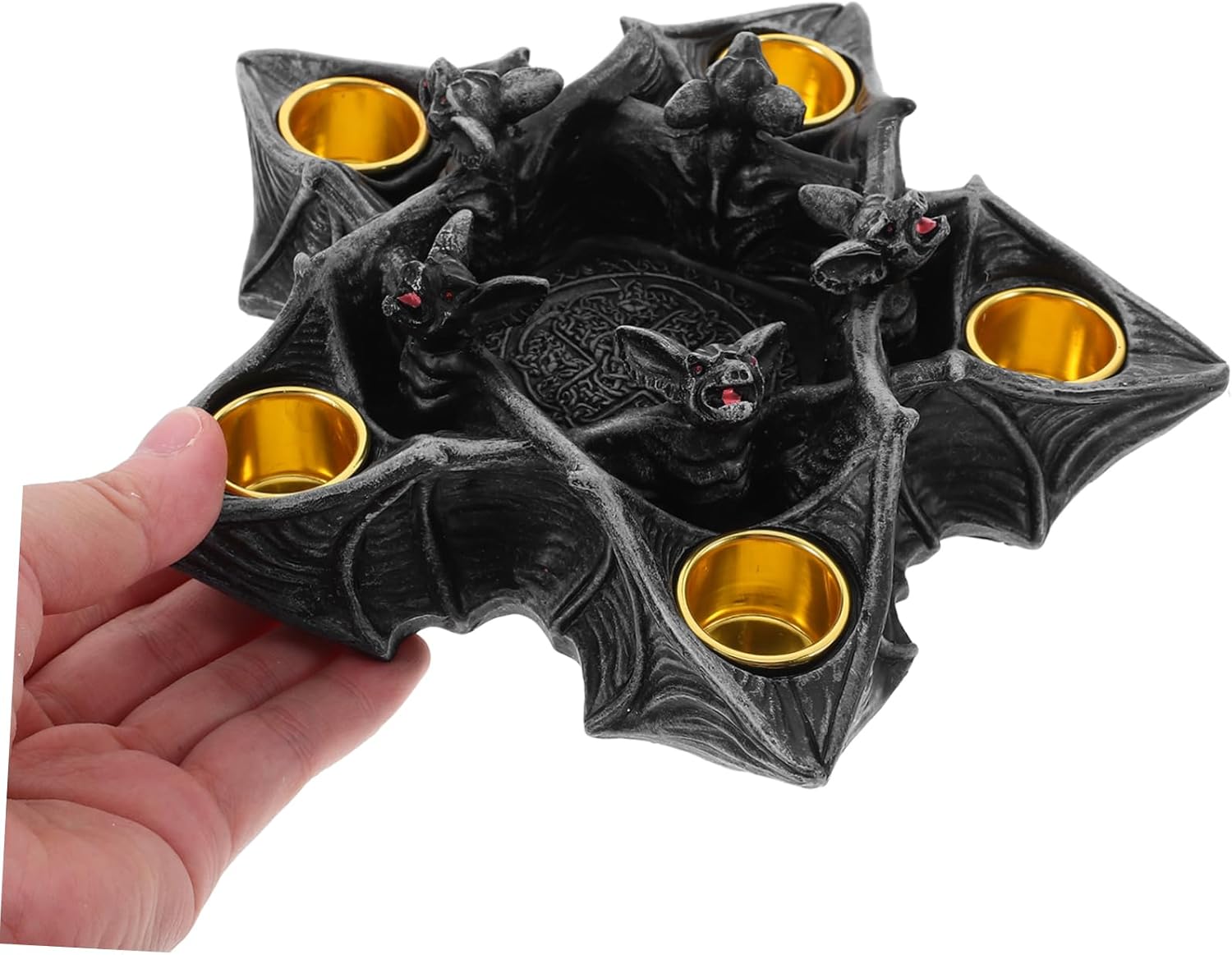 Gothic Bat Resin Candlestick Holder Halloween Decor