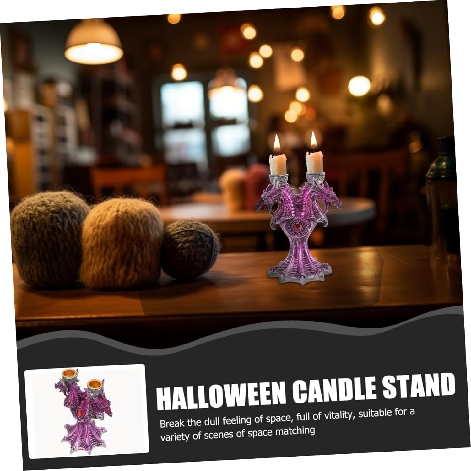 Halloween Battle Dragon Candlestick Stand