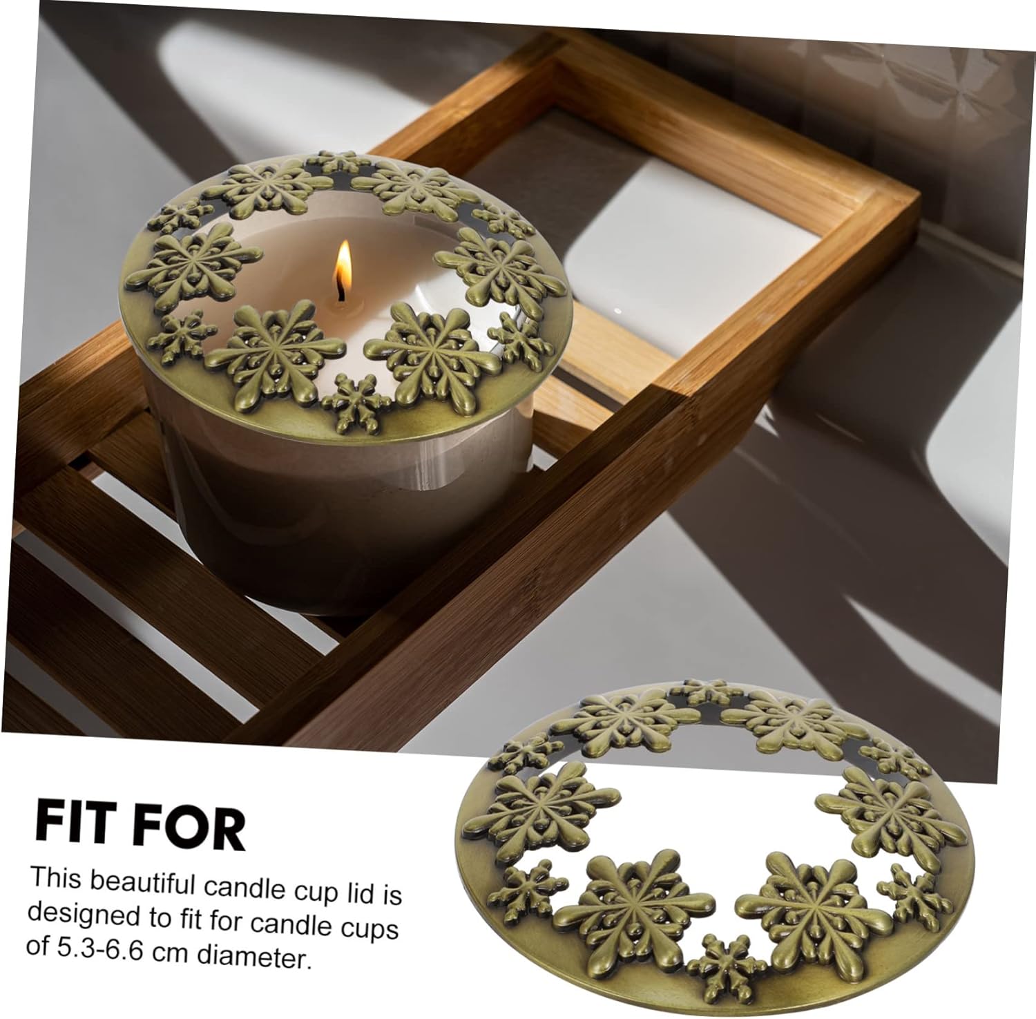 Phenofice Christmas Snowflake Candle Jar Lid Cover Scented Elegant
