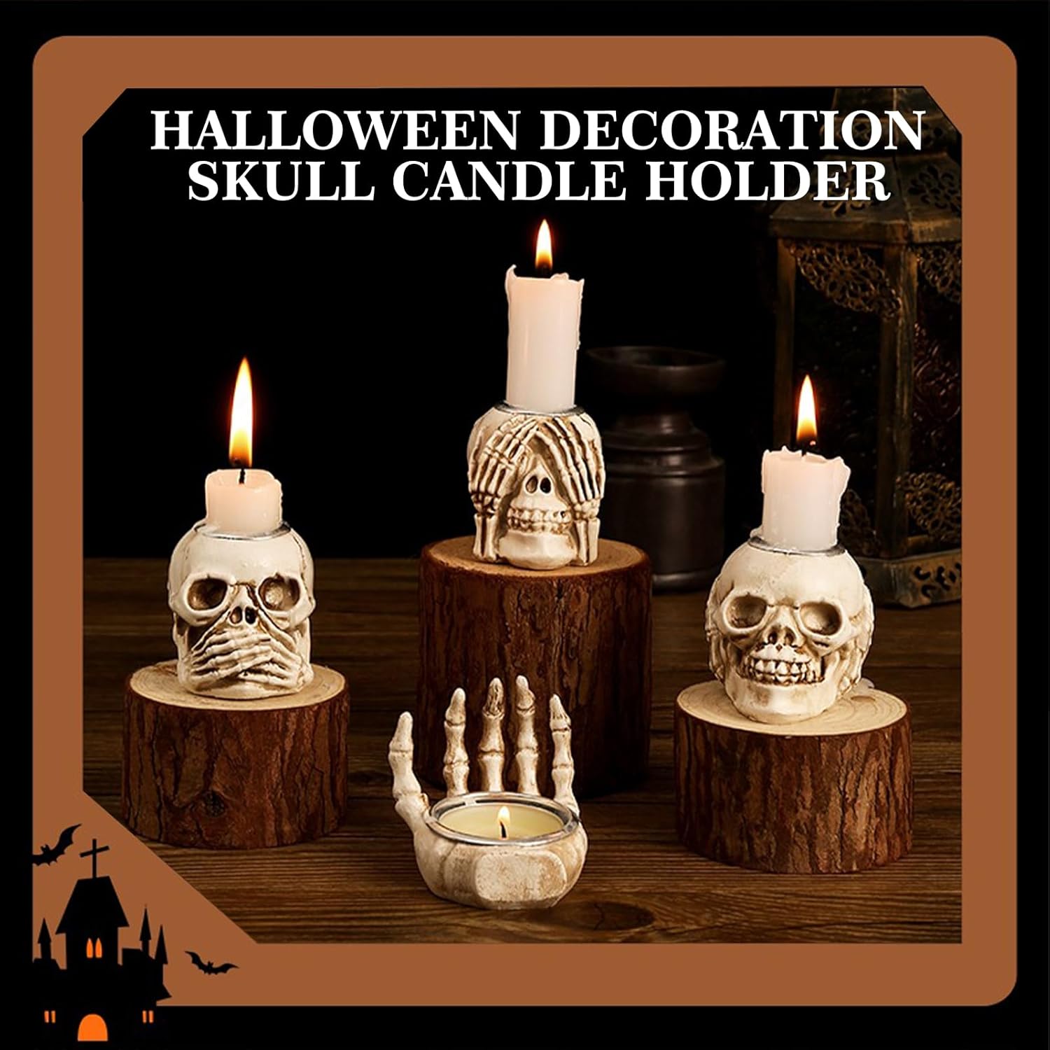 4pc Skeleton Candle Holder