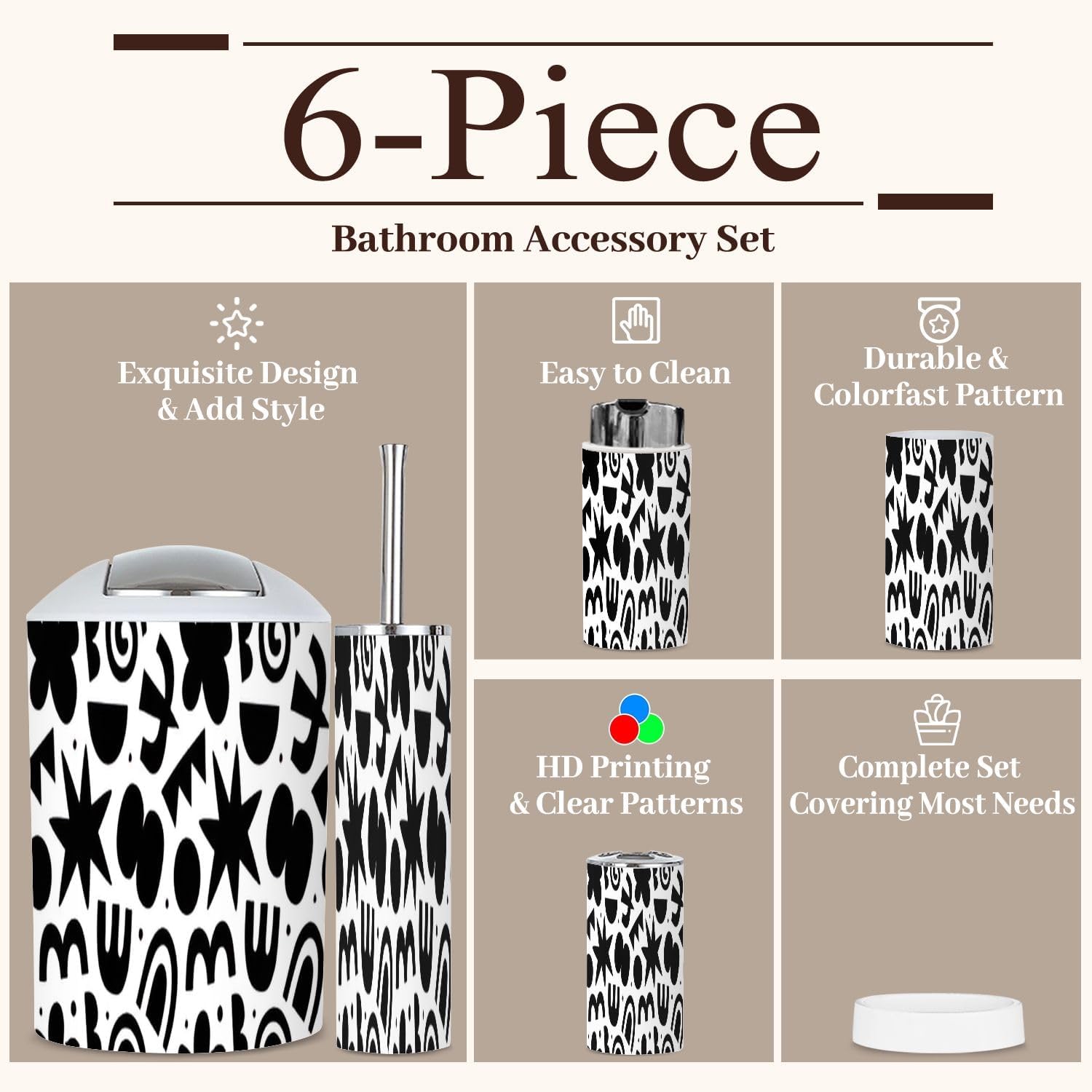 Modern 6-Piece Bathroom Set