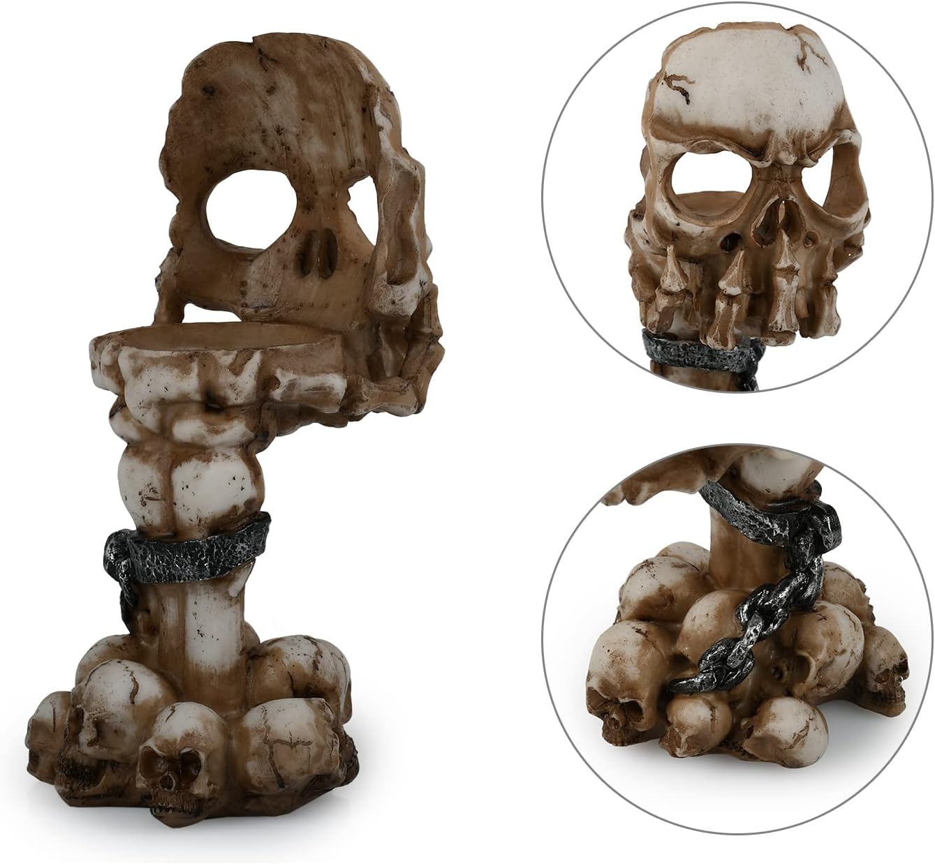 DistinctiveStyle Skull Candle Holder - Halloween Gothic Party Favor