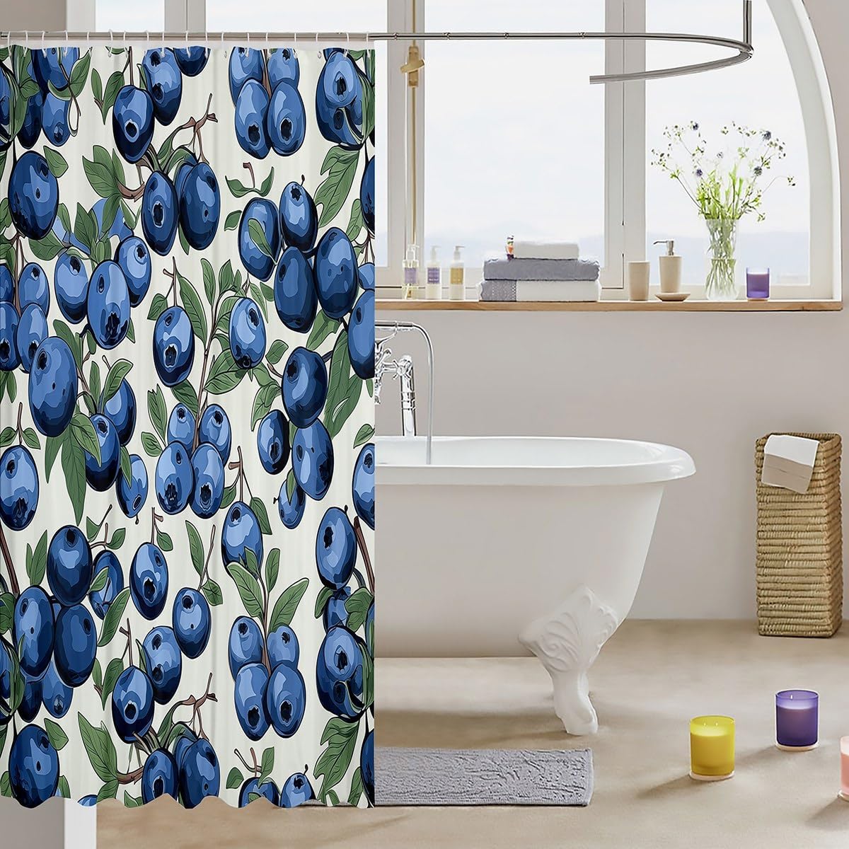 Erosebril Girls Blueberry Bath Curtain