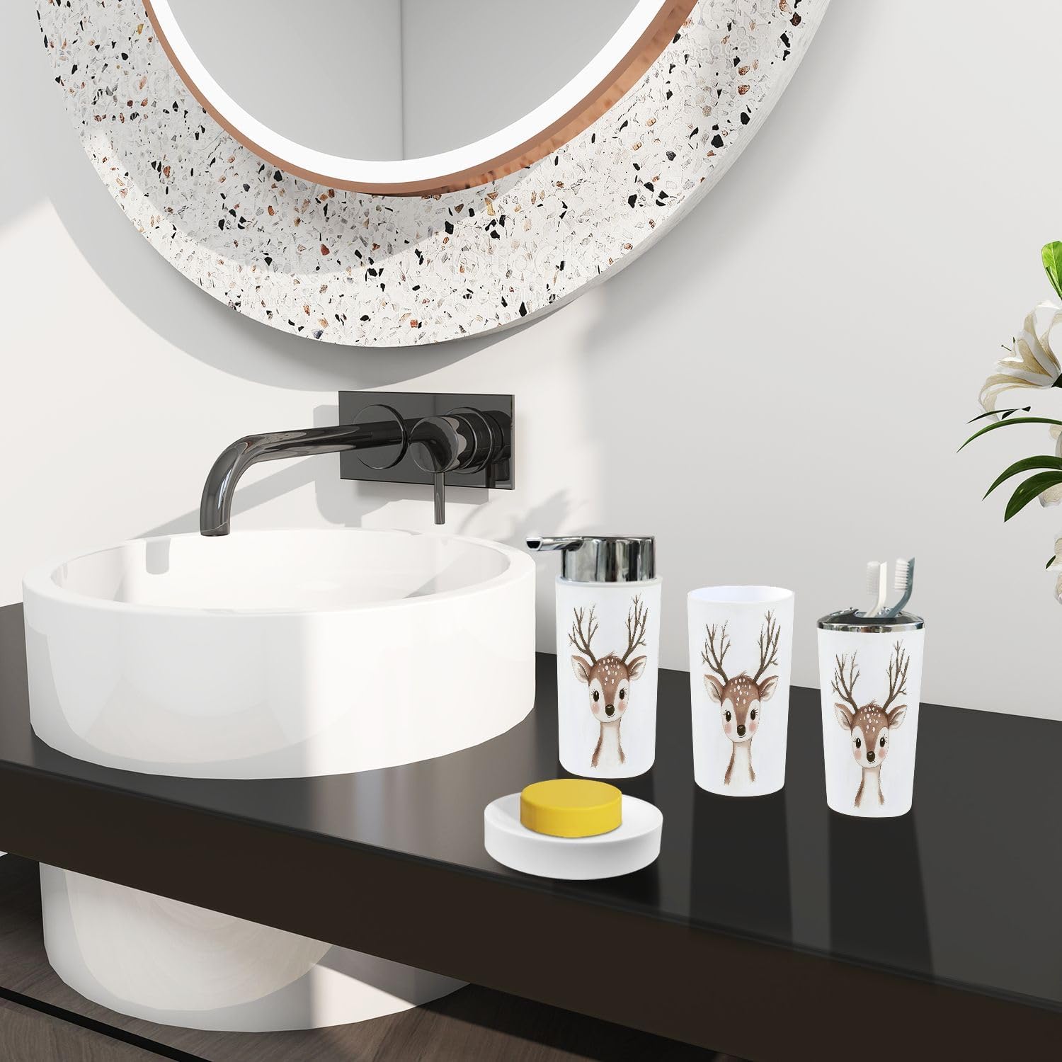 Bathroom Accessory Set - Boho Style Inserts for Cleanse Style Your Baath