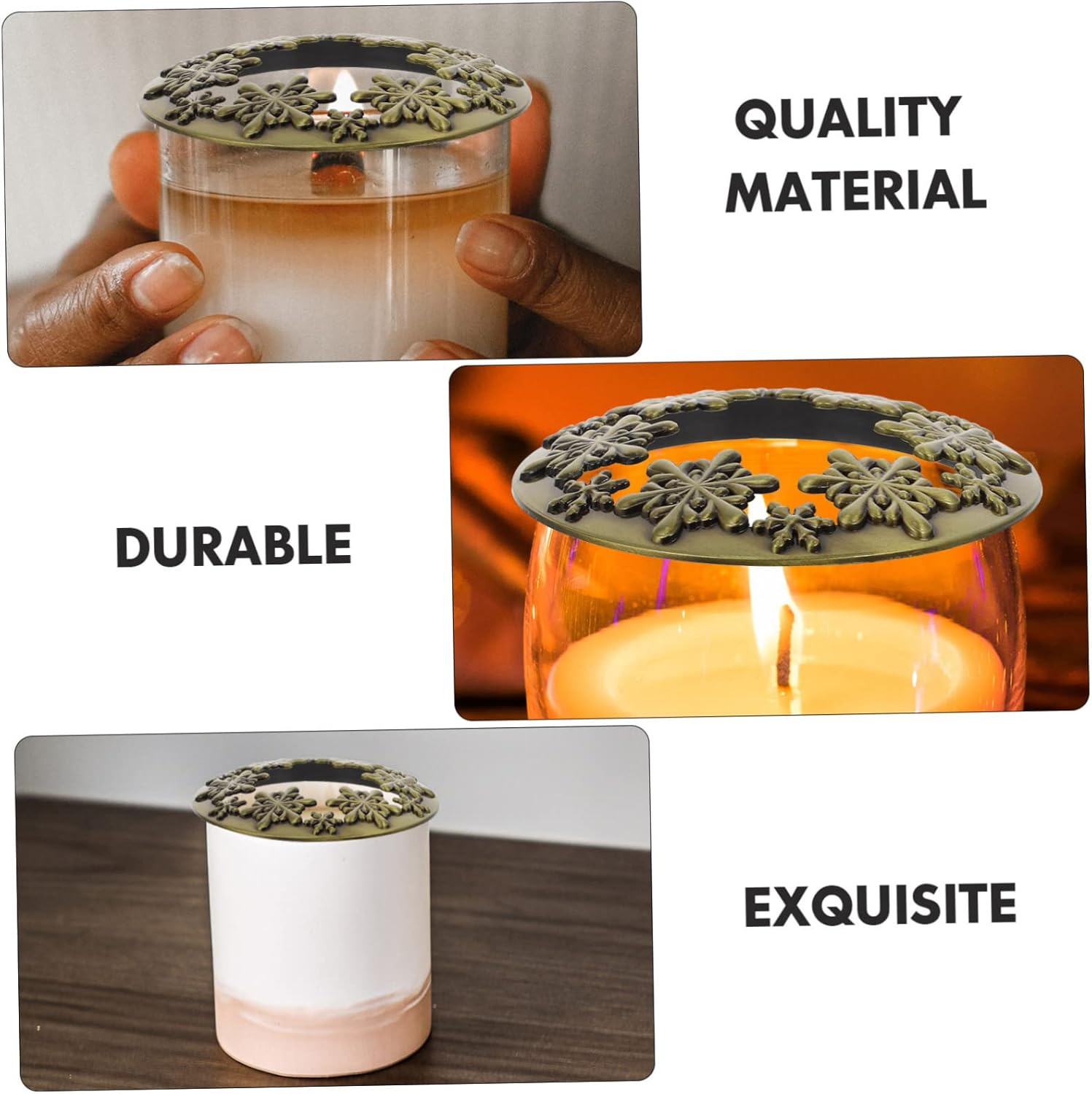 VICASKY Portable Zinc Alloy Candle Jar Lid