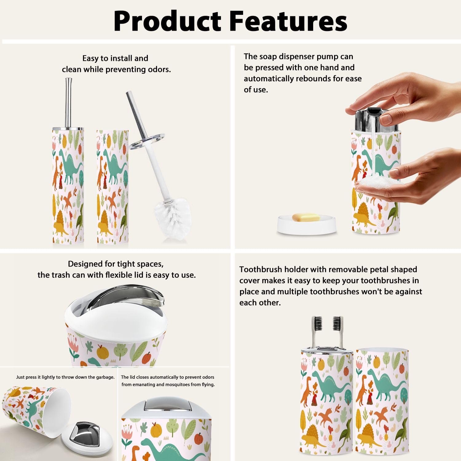Cozy Boho Style Bathroom Accessory Set