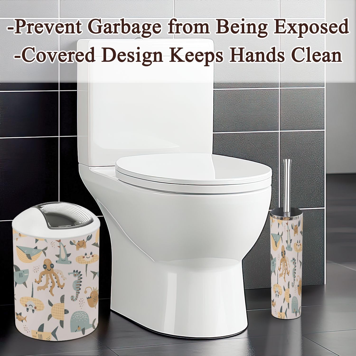 Bathroom Accessories 6-Piece Seashorse Set