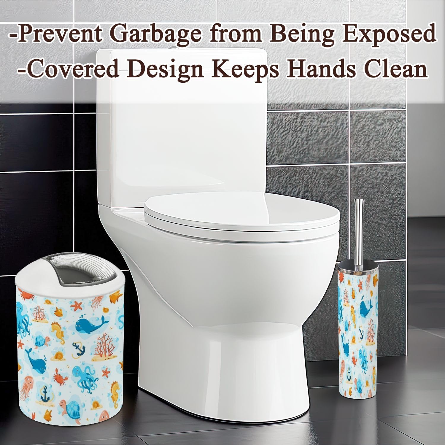 Ocean Life 6 Pcs Bathroom Accessories Set
