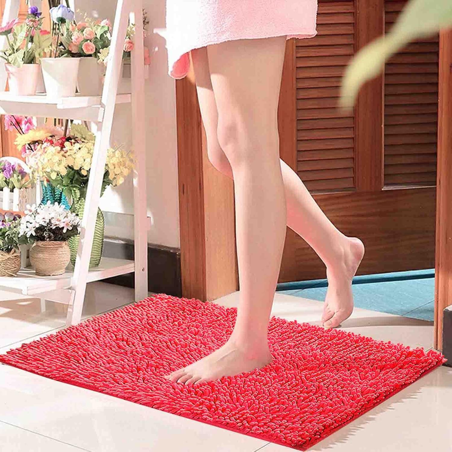 Extra Soft Washable Pink Bathroom Rug