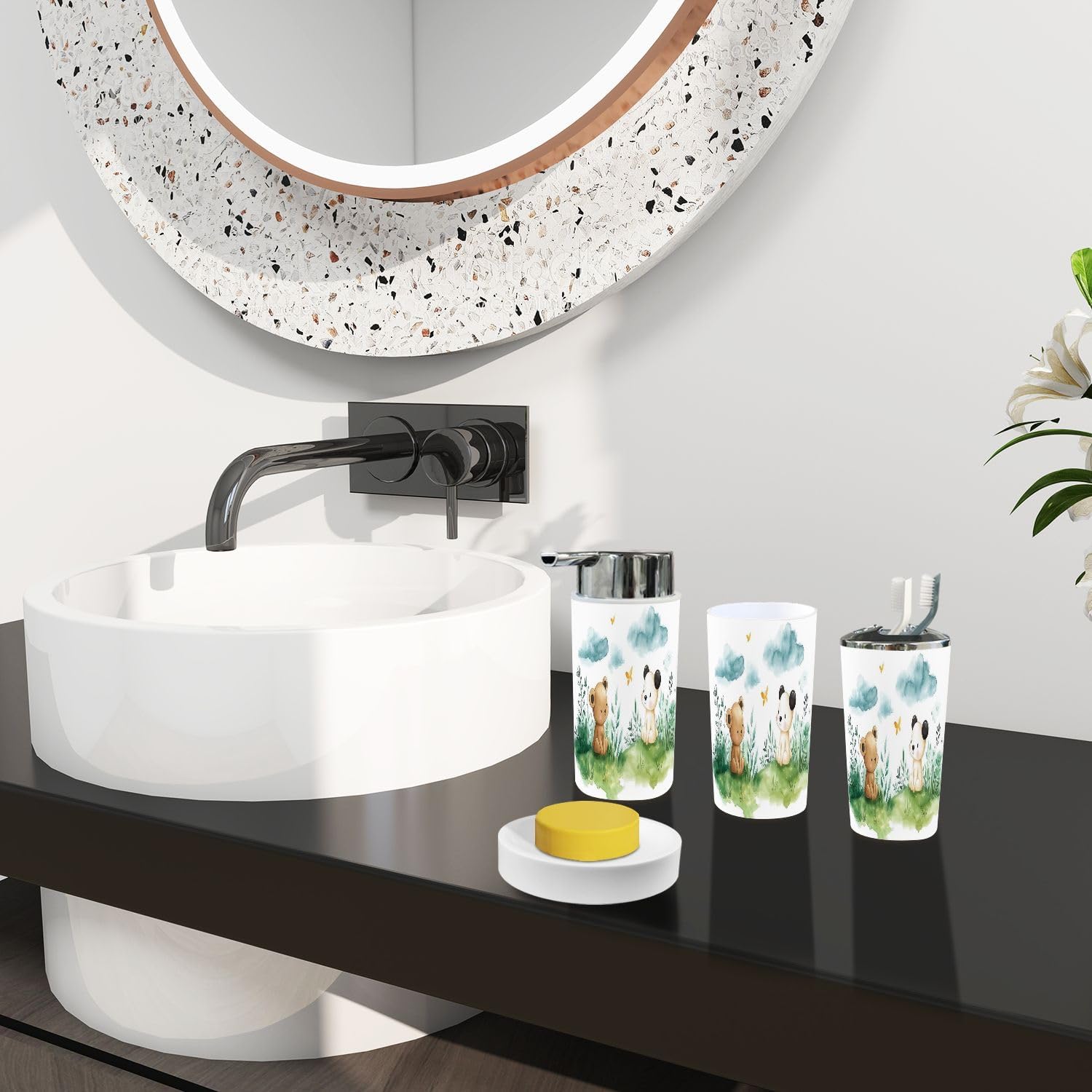 6-Piece Boho Bathroom Accessories Set for Children