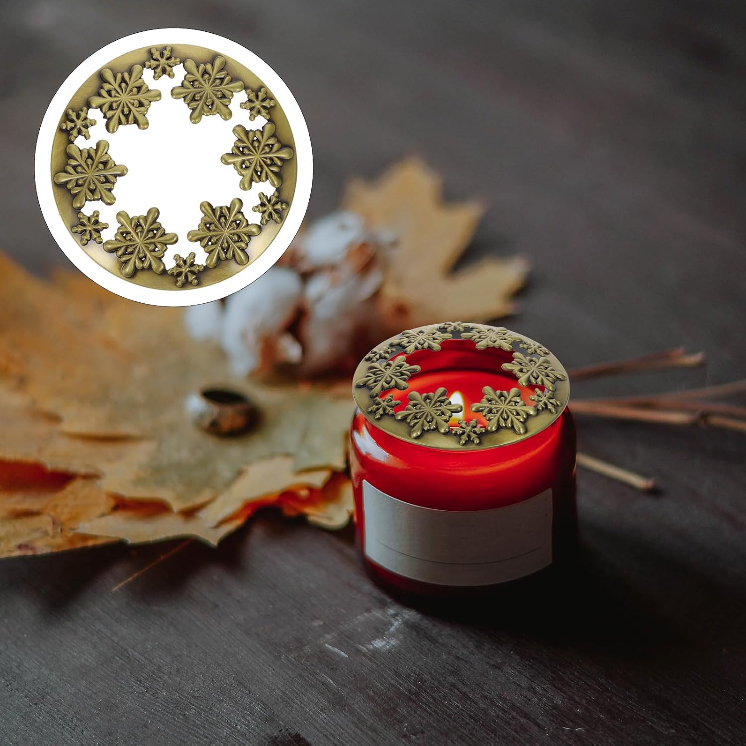 Healeved Snowflake Metal Candle Toppers