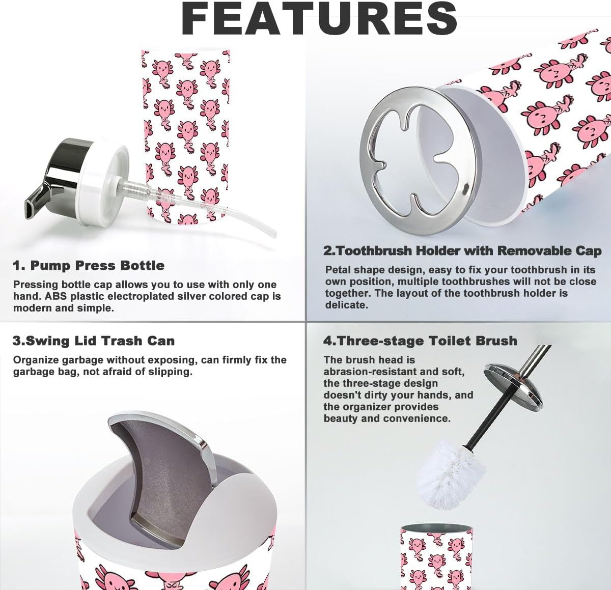 6-Piece Cute Cartoon Bathroom Accessory Set for Kids