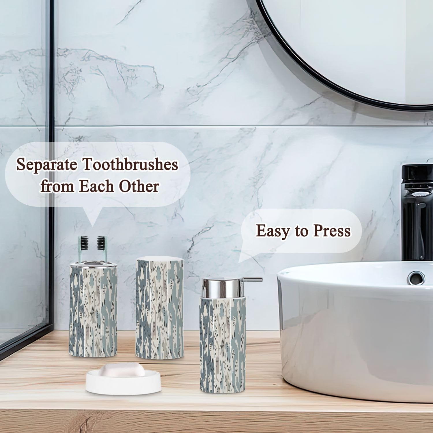 Kids Dinosaur-Themed Bathroom Set