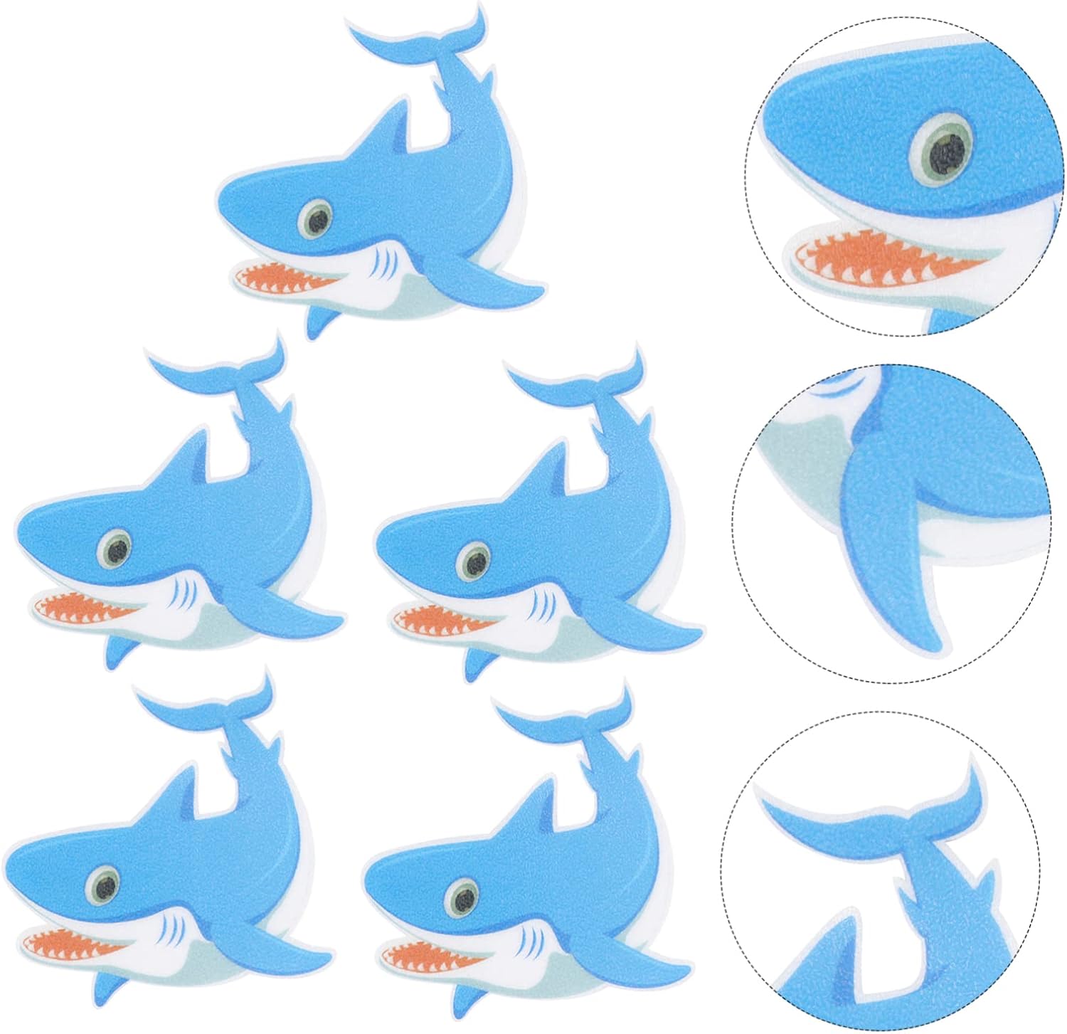 PrettyZoom Non-Slip Shark-shaped Bathroom Stickers - Bathtub Shower Safety