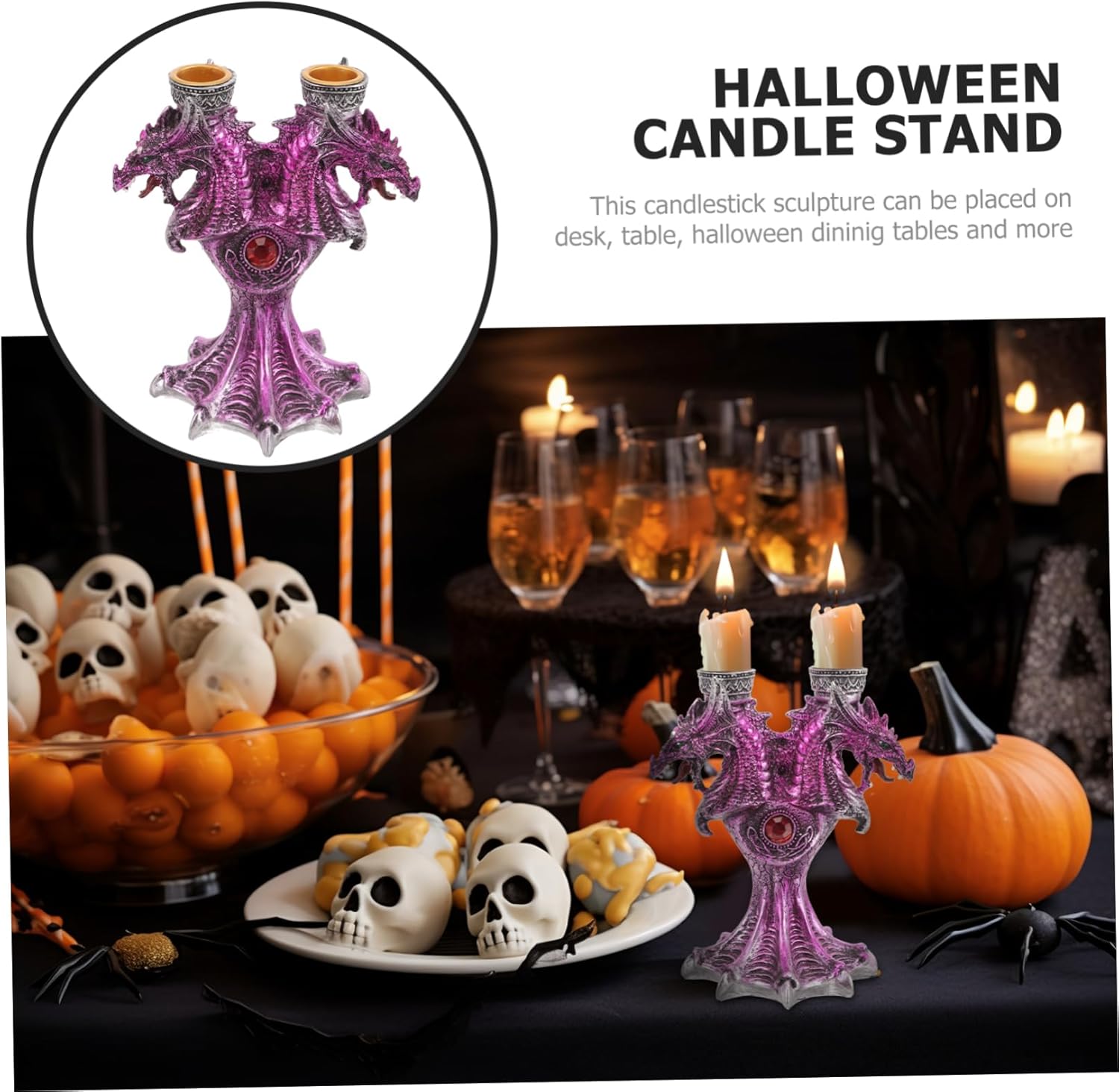 Medieval Dragon Candle Stand for Halloween Home Decor