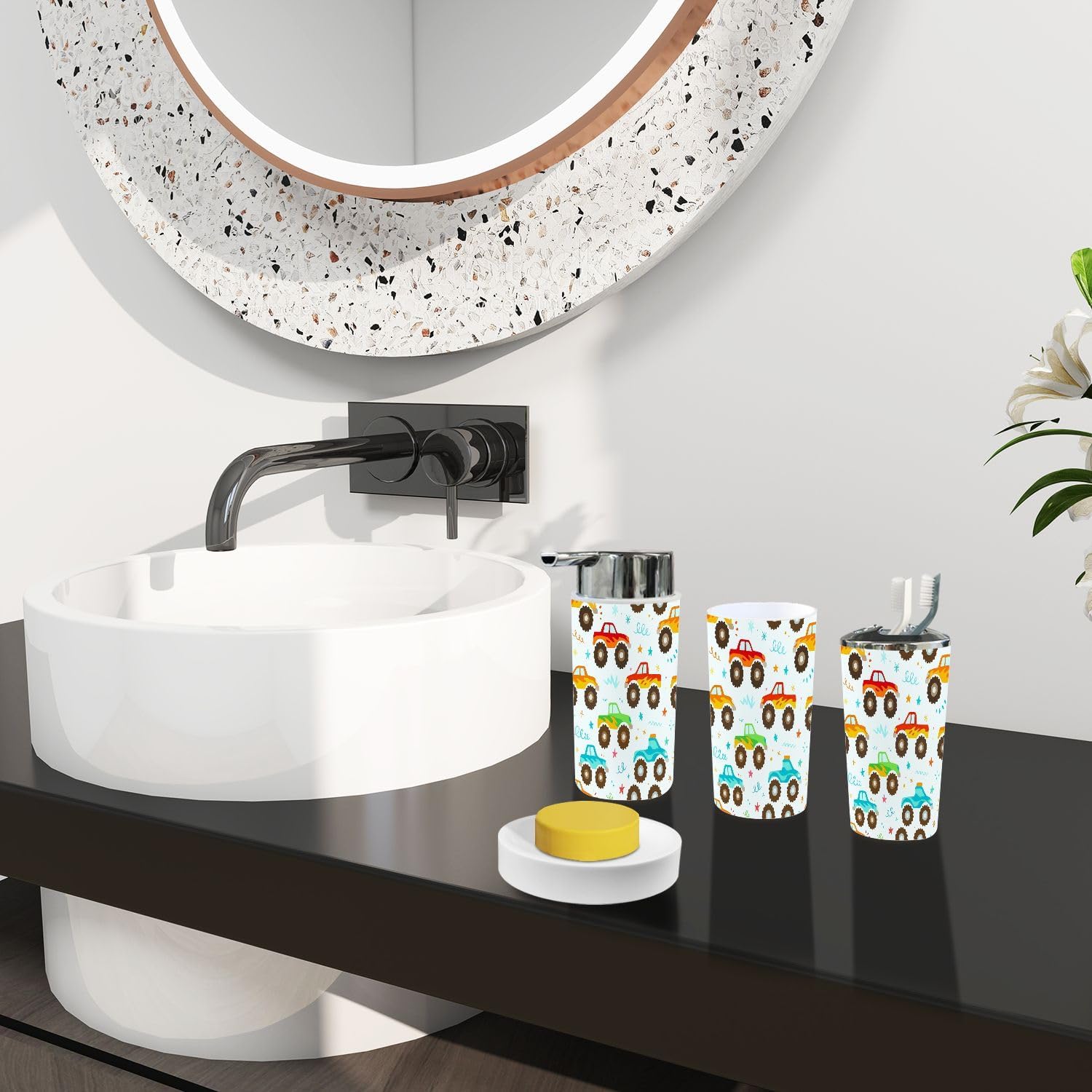 Boho Bathroom Accessory Set 6 Piece 1