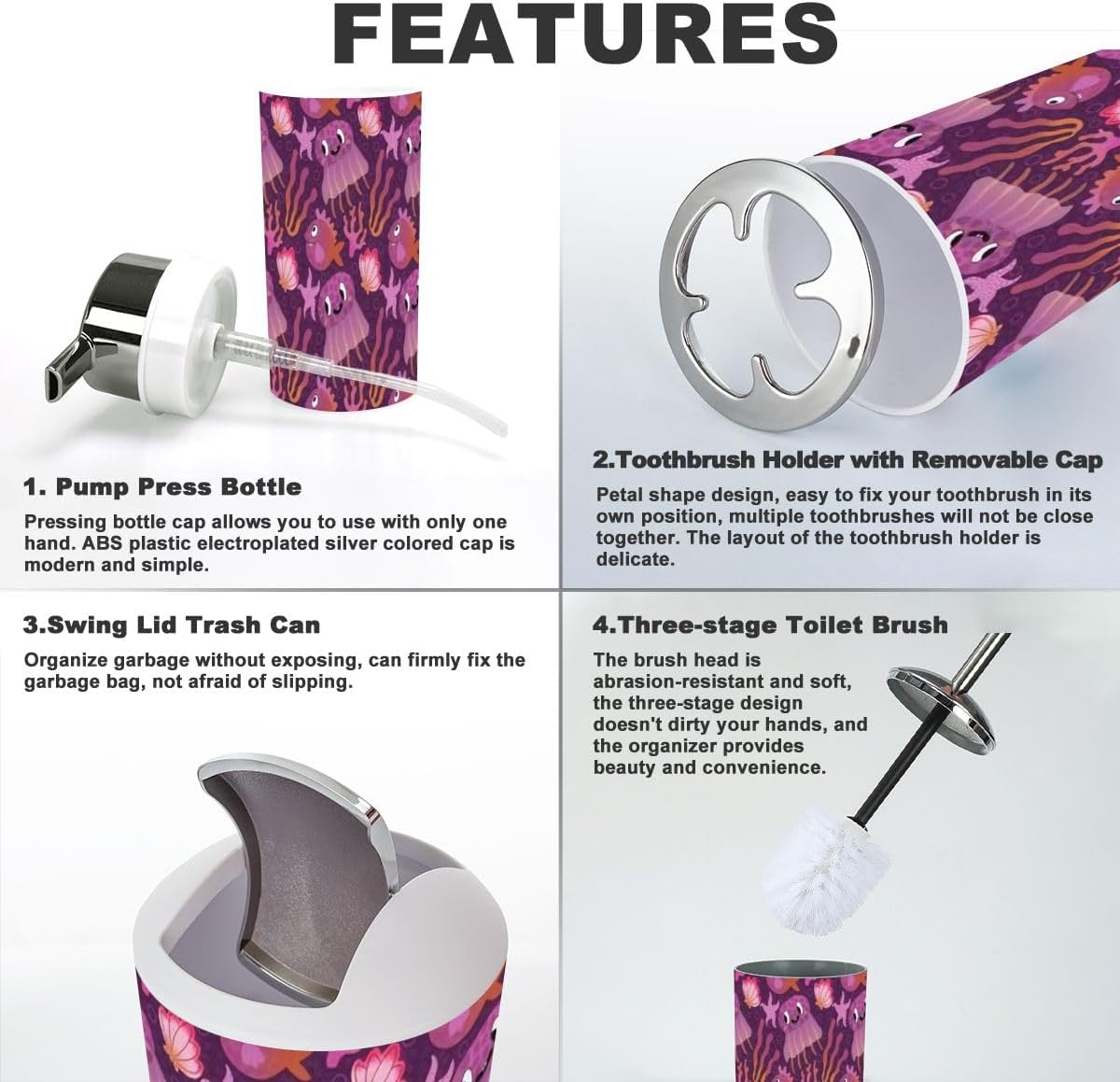 Stylish and Functional 6-Piece Bathroom Accessory Set for Your Home