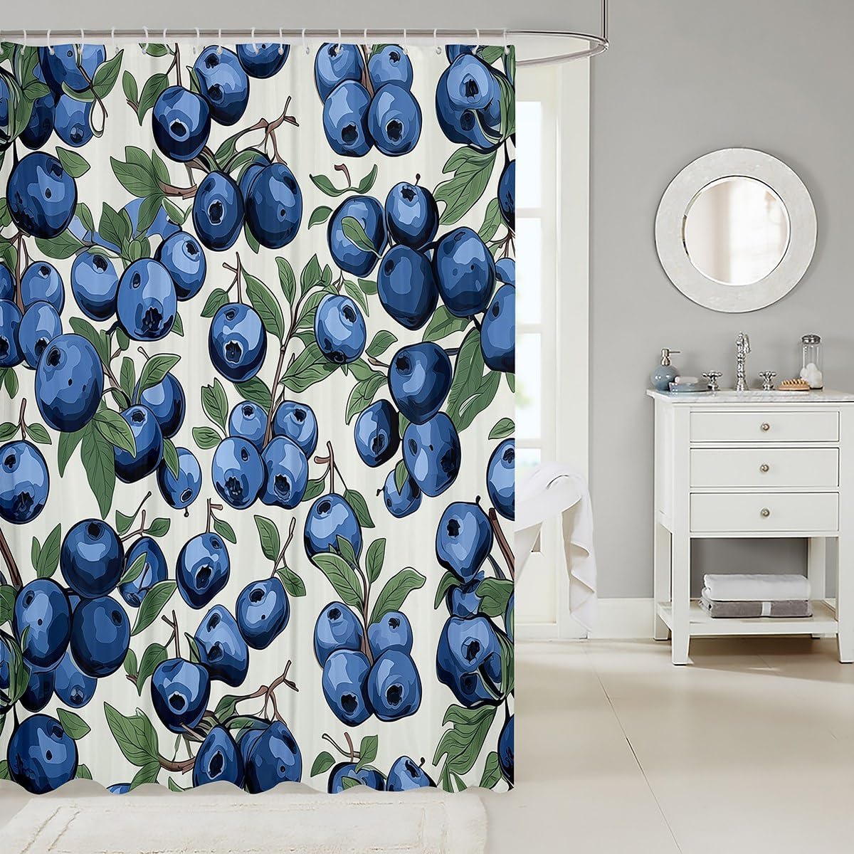 Erosebril Girls Blueberry Bath Curtain