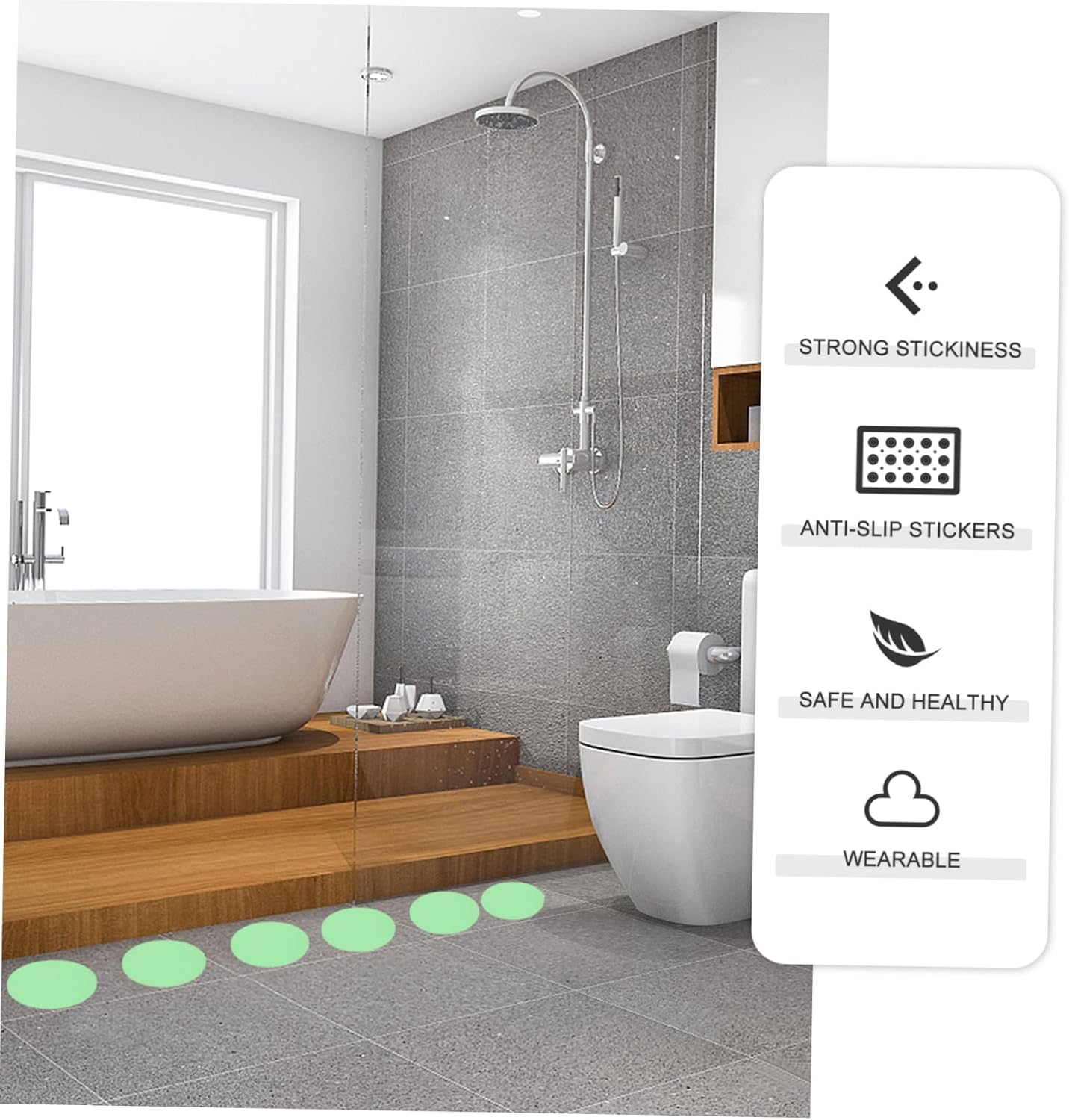 ABOOFAN 20-Piece Bathtub Stair Skid Stickers - Non-Slip for Home Use
