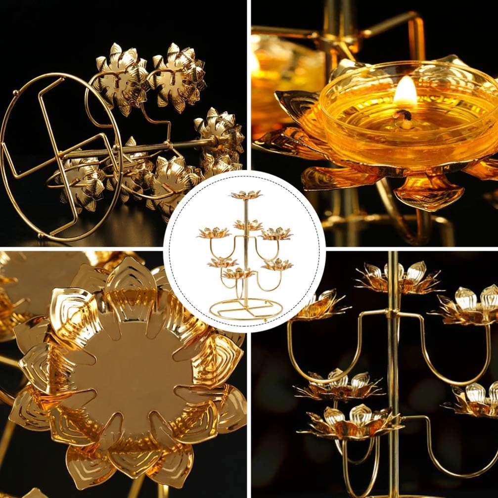 EXCEART Lotus Flower Candle Holder