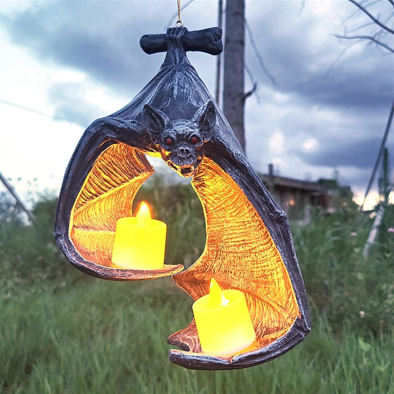 HQSGDMN 2Pcs Bat Wall Sconce Candle Holder