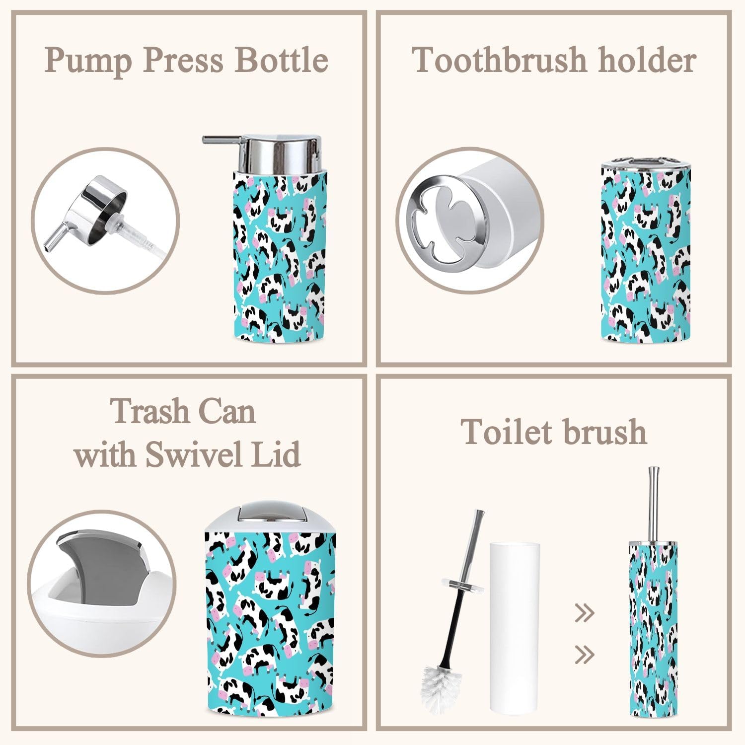Charming 6-Piece Bathroom Set with Kids Design