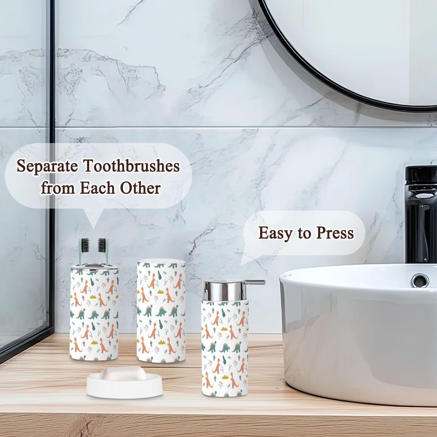 Fun Dinosaur Bathroom Set for Kids
