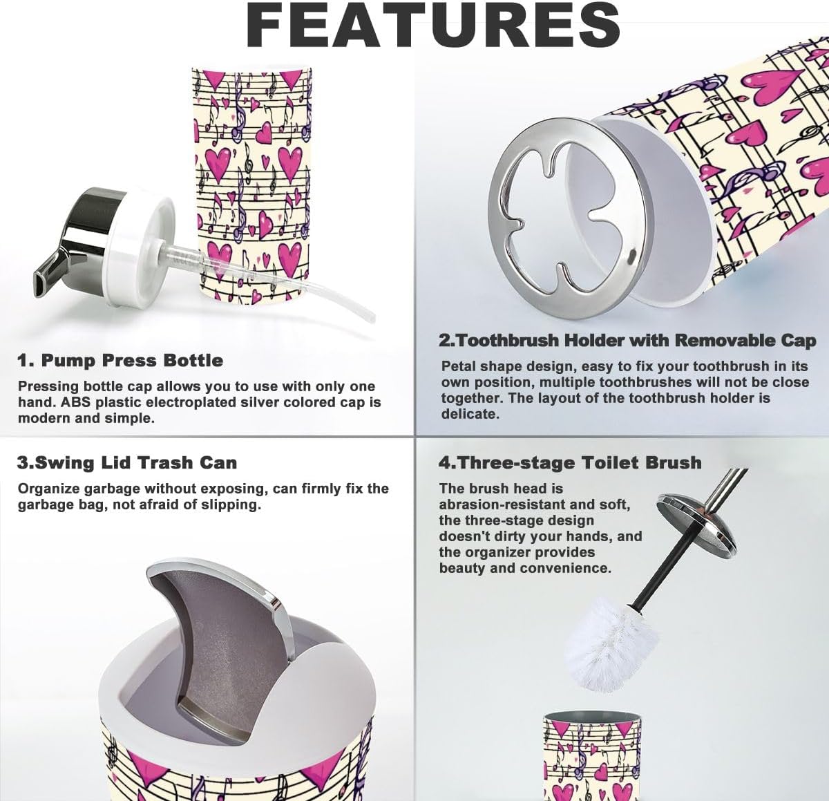 6-Piece Bathroom Set with Durable Organizers amp Gifts