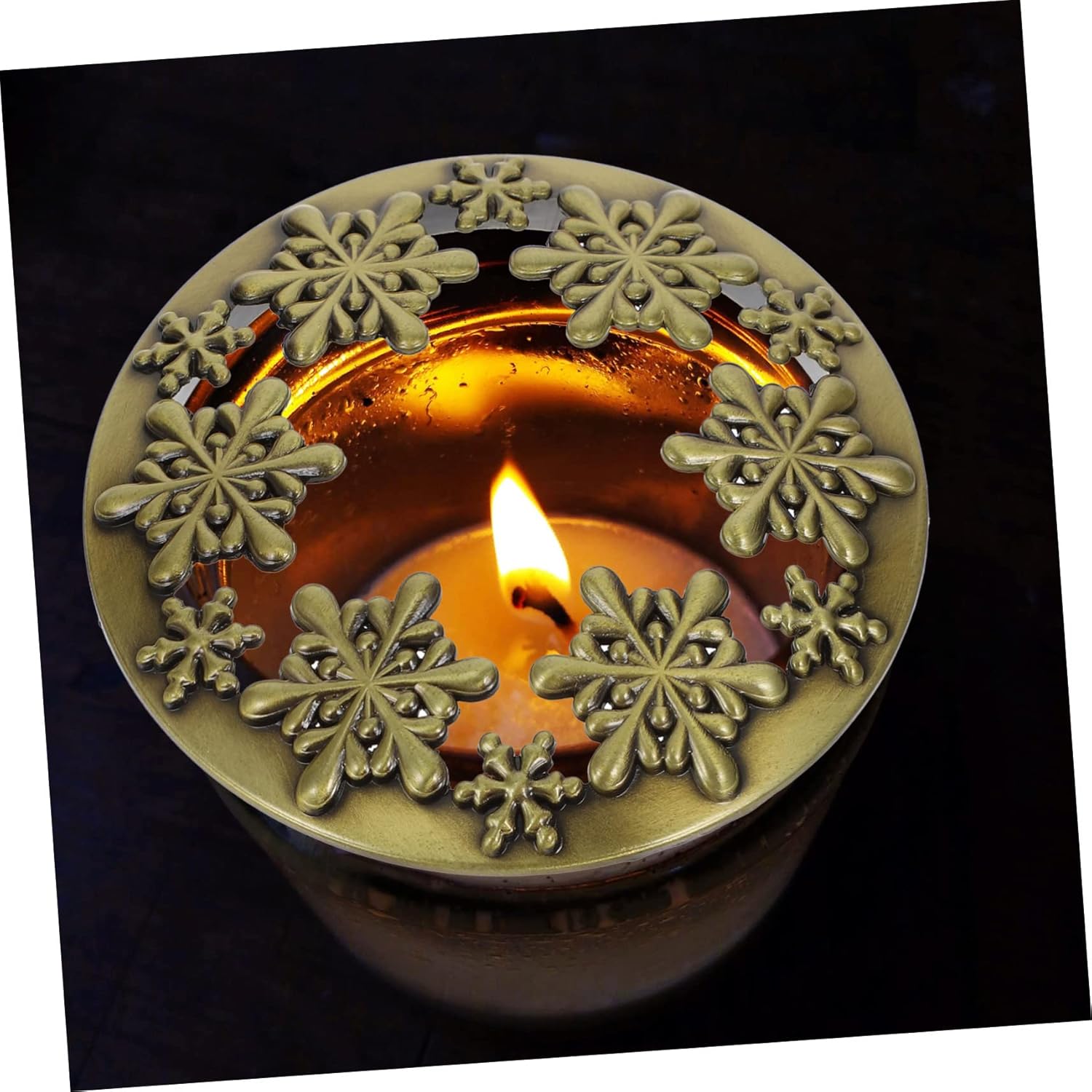 Phenofice Christmas Snowflake Candle Jar Lid Cover Scented Elegant