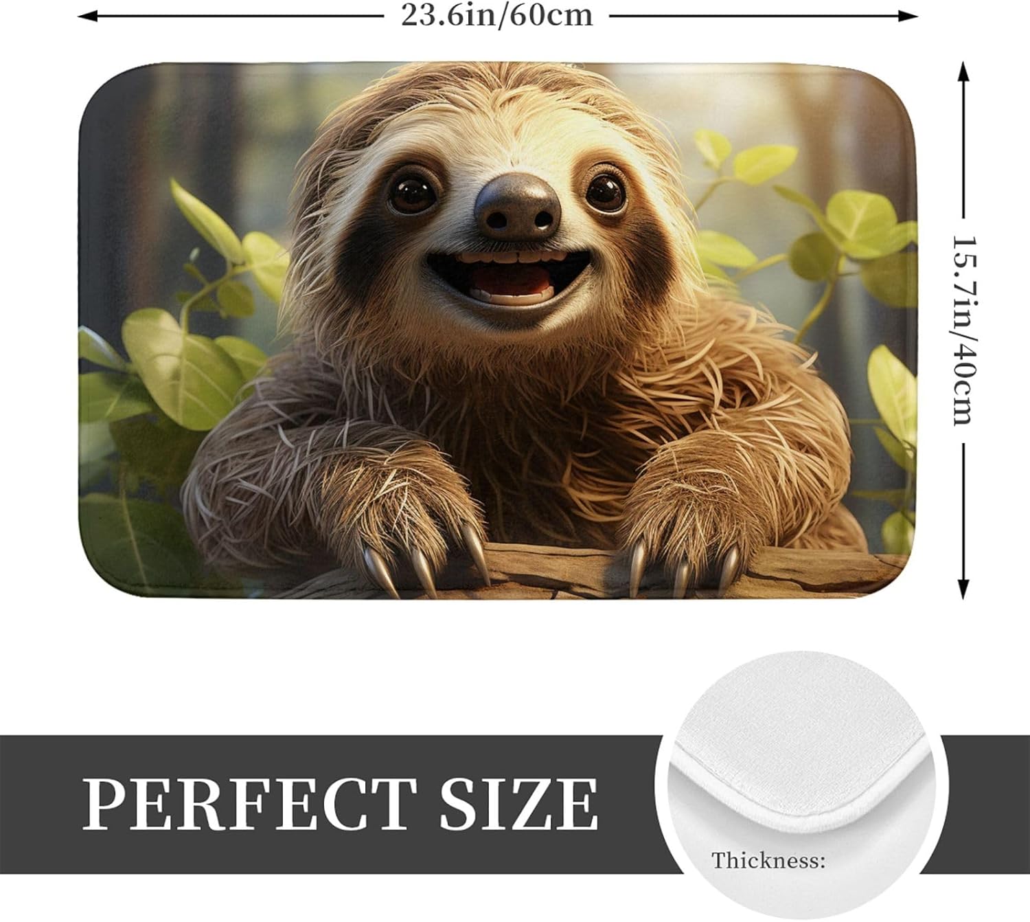 Welcome Home to the Sloth Front Door Mat 236 x 157 in